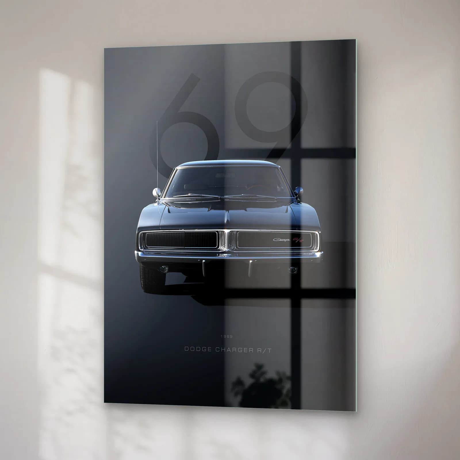 Dodge Charger R/T 1969 Posteri cam tablo — sağ açıdan görünüm