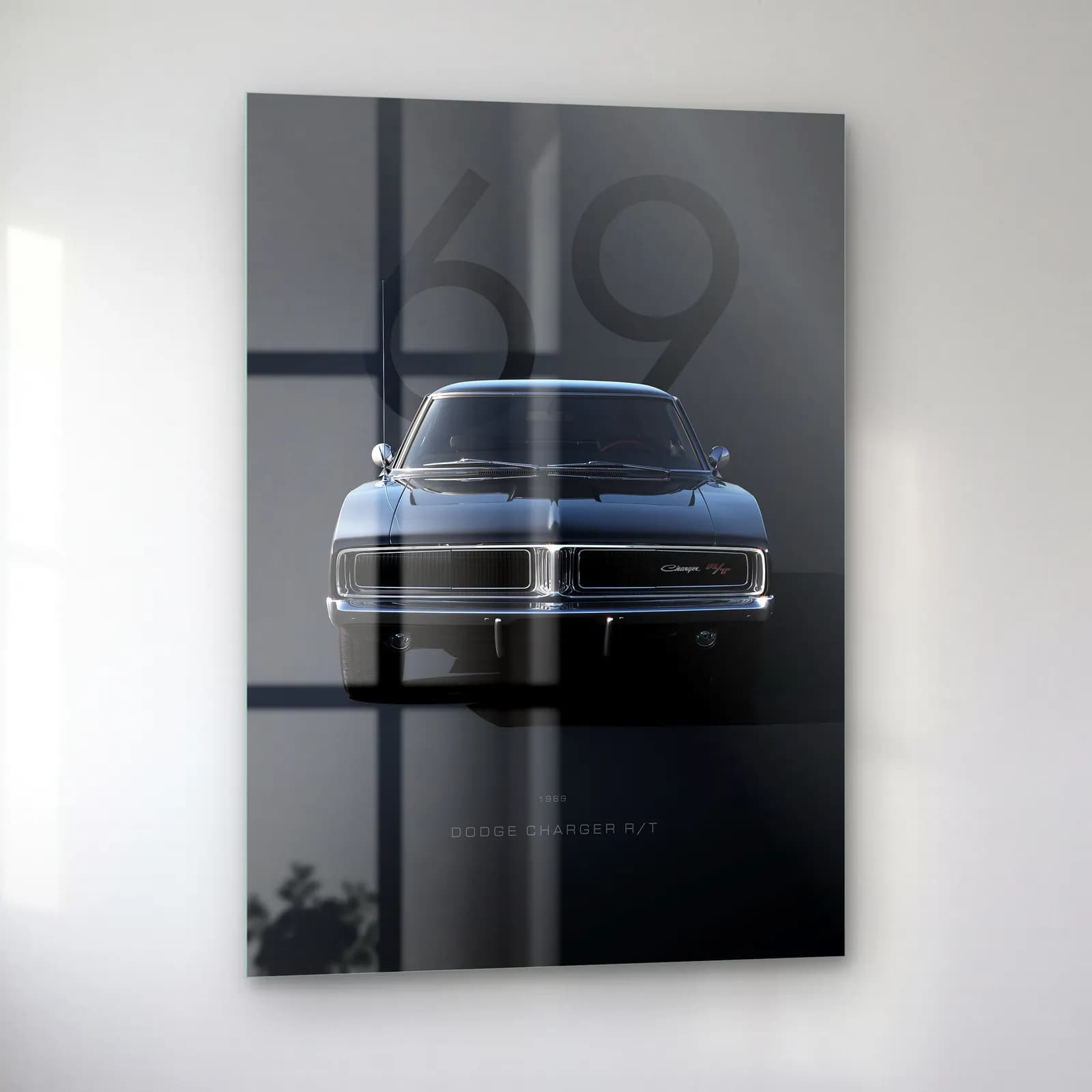 Dodge Charger R/T 1969 Posteri cam tablo — sol açıdan görünüm