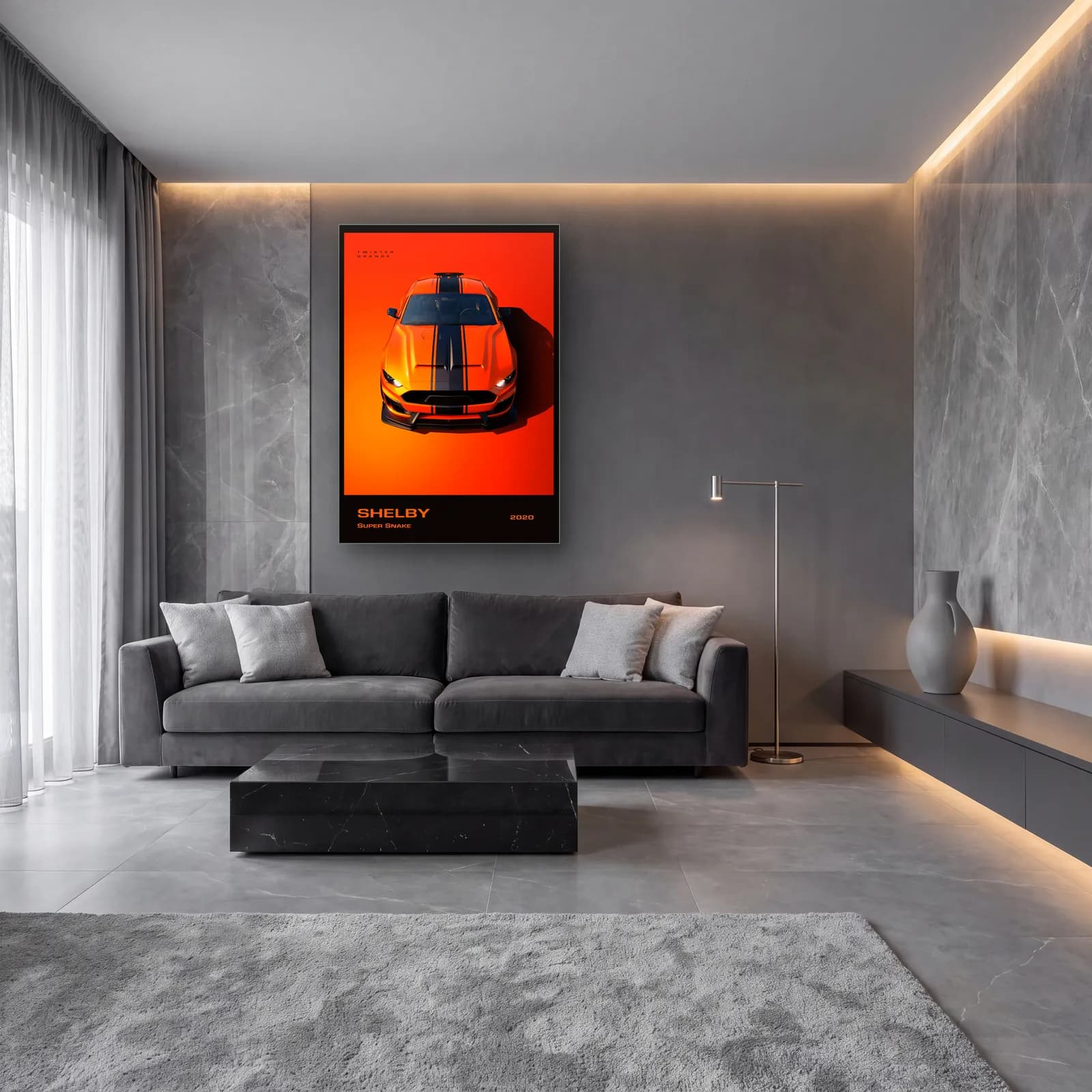 Shelby Super Snake 2020 Posteri cam tablo — lüks salon duvarında