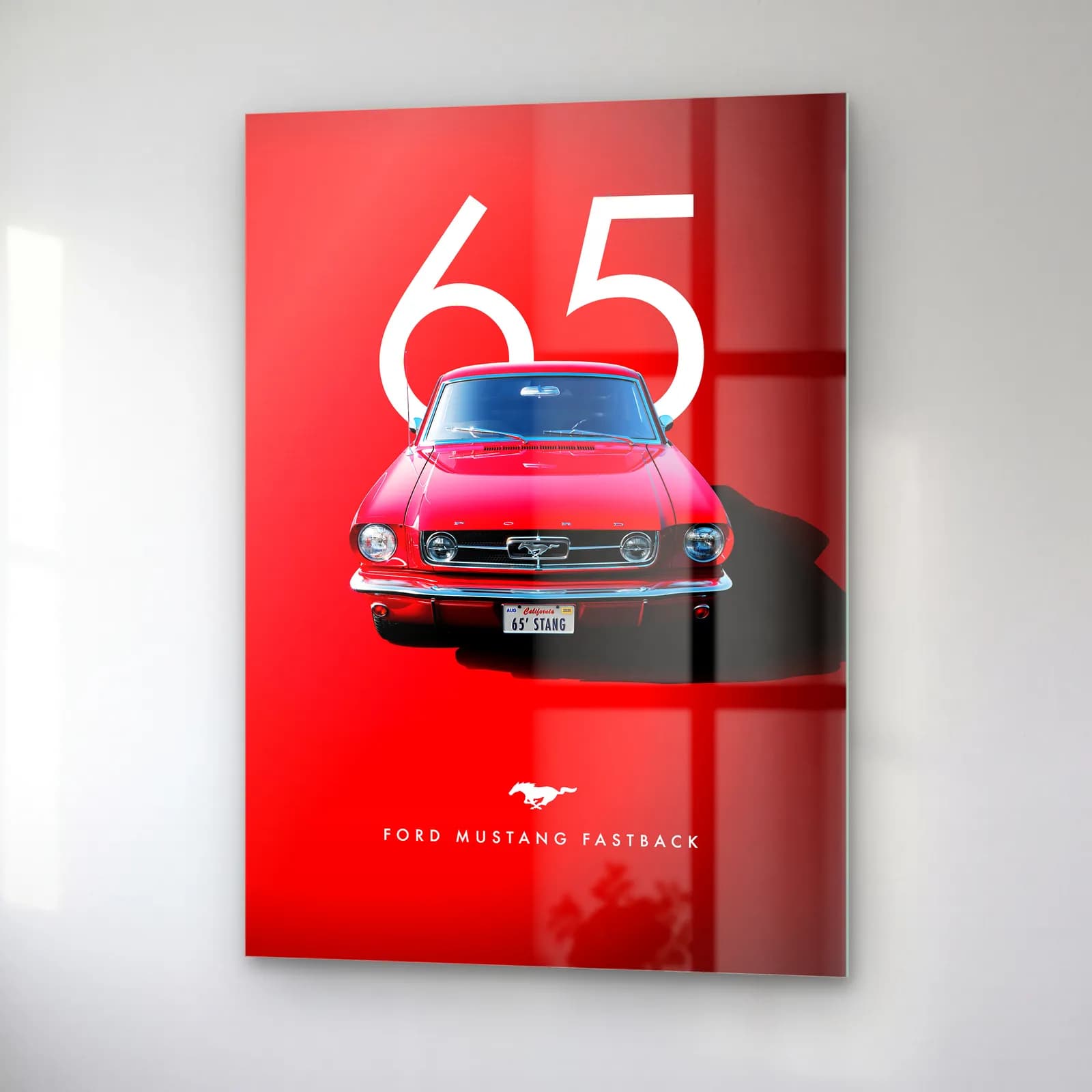 Ford Mustang Fastback 65 Posteri cam tablo — sağ açıdan görünüm