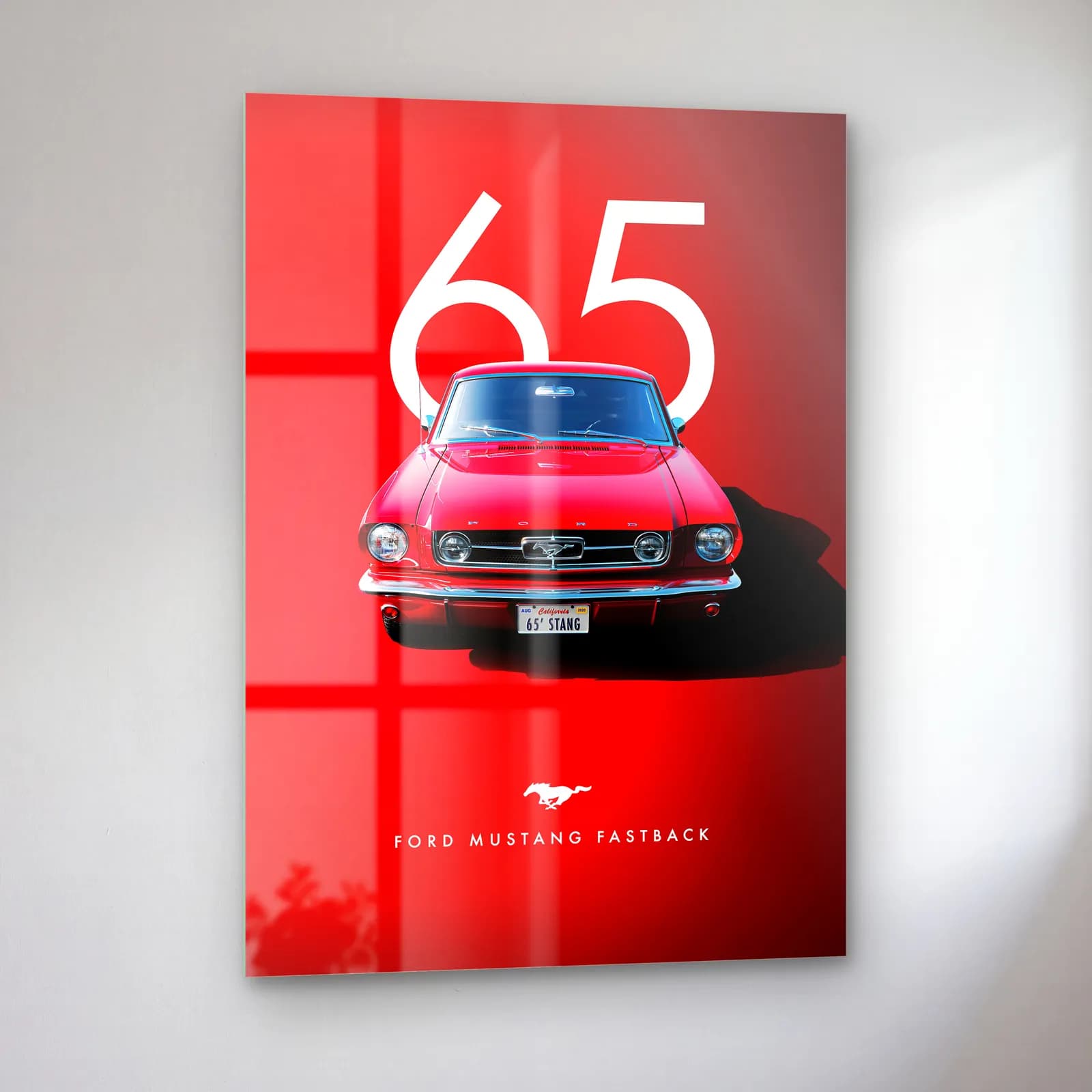 Ford Mustang Fastback 65 Posteri cam tablo — sol açıdan görünüm