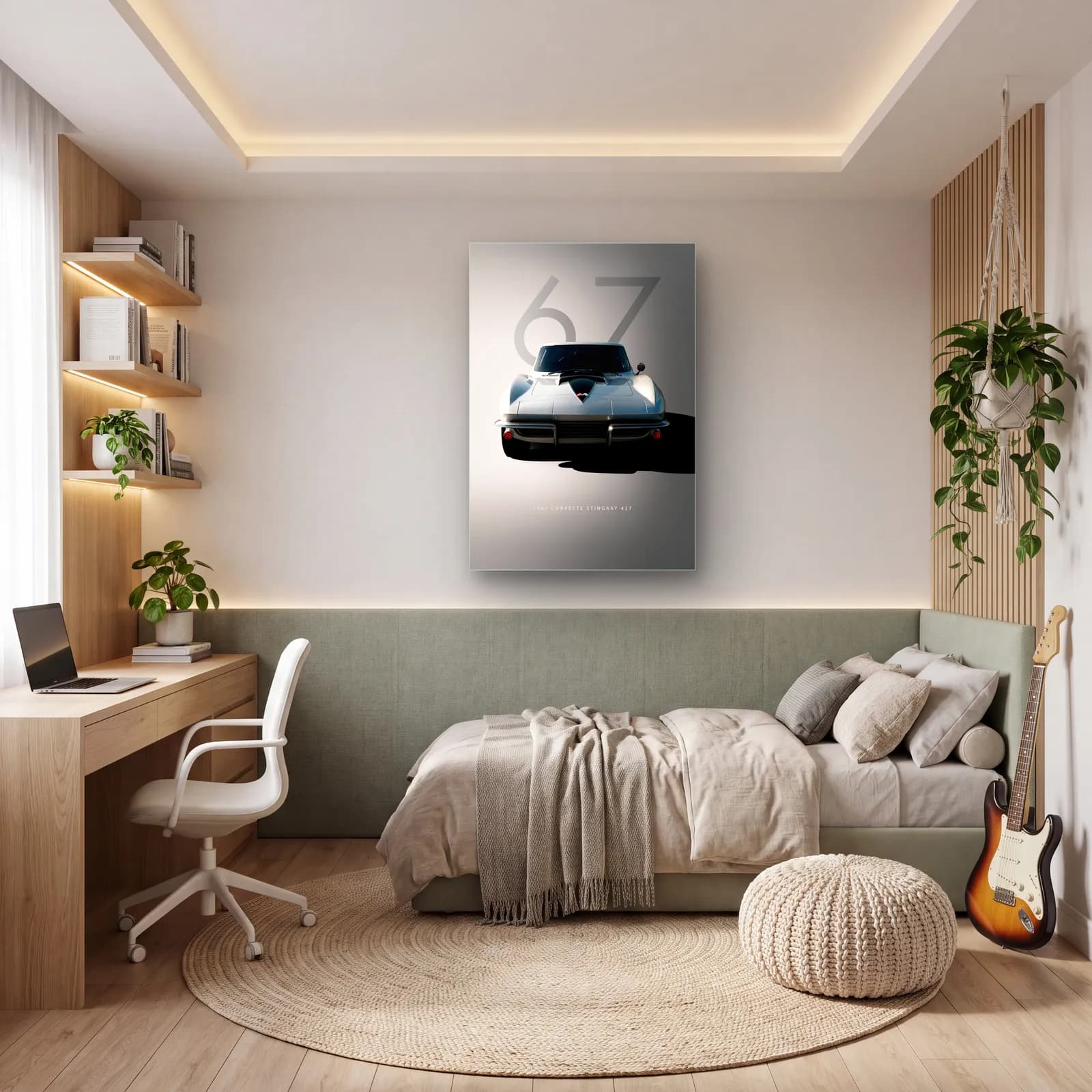 1967 Corvette Stingray Posteri cam tablo — genç odasında