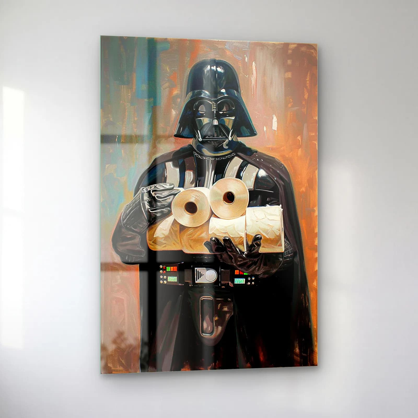 Darth Vader Tuvalet Kâğıdı cam tablo — sol açıdan görünüm