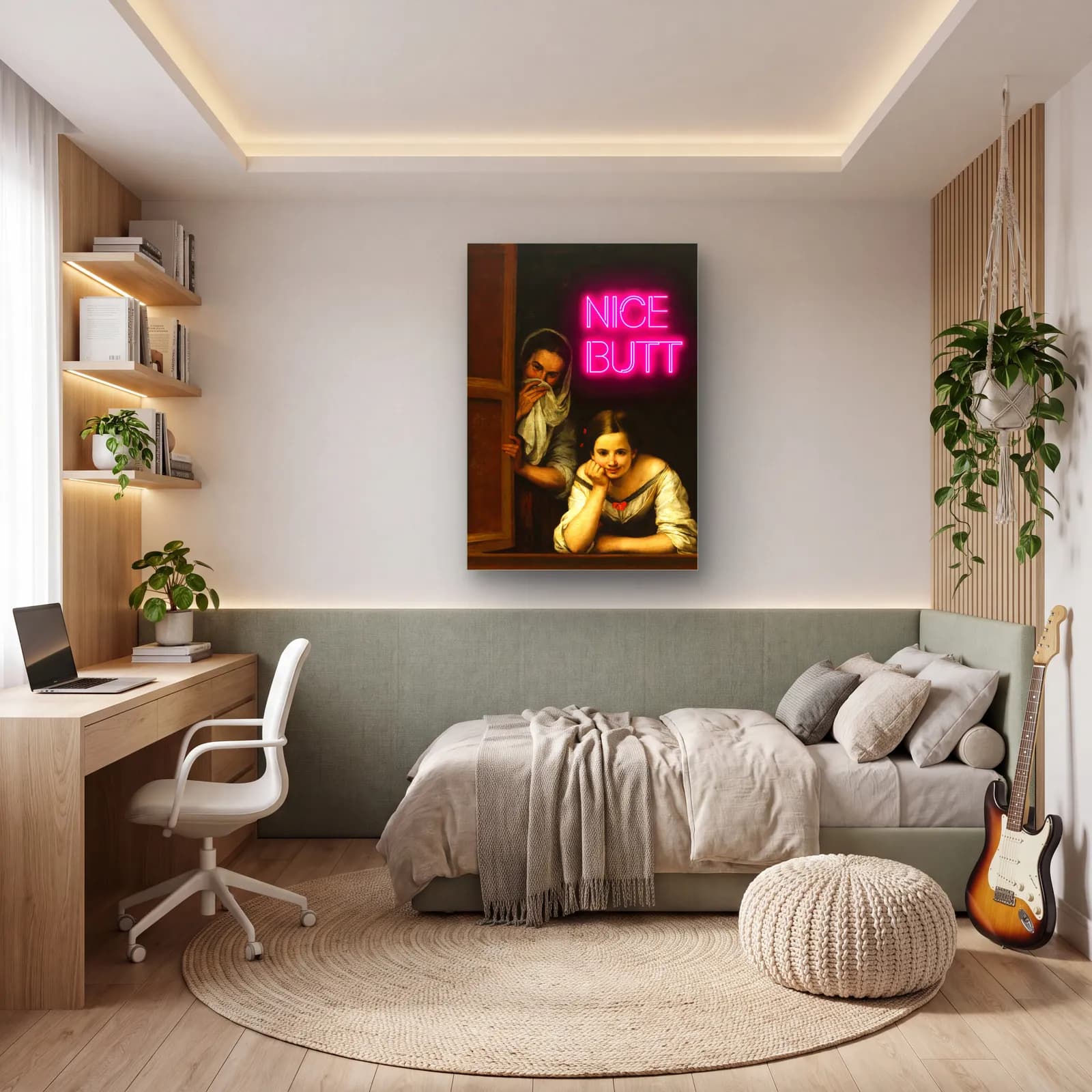 Nice Butt Pencere Kadınları cam tablo — genç odasında