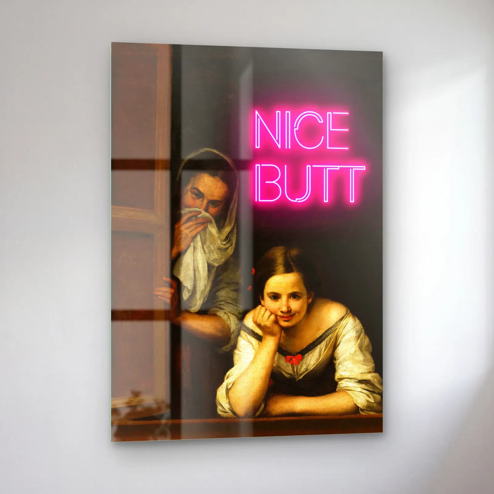 Nice Butt Pencere Kadınları cam tablo — sol açıdan görünüm