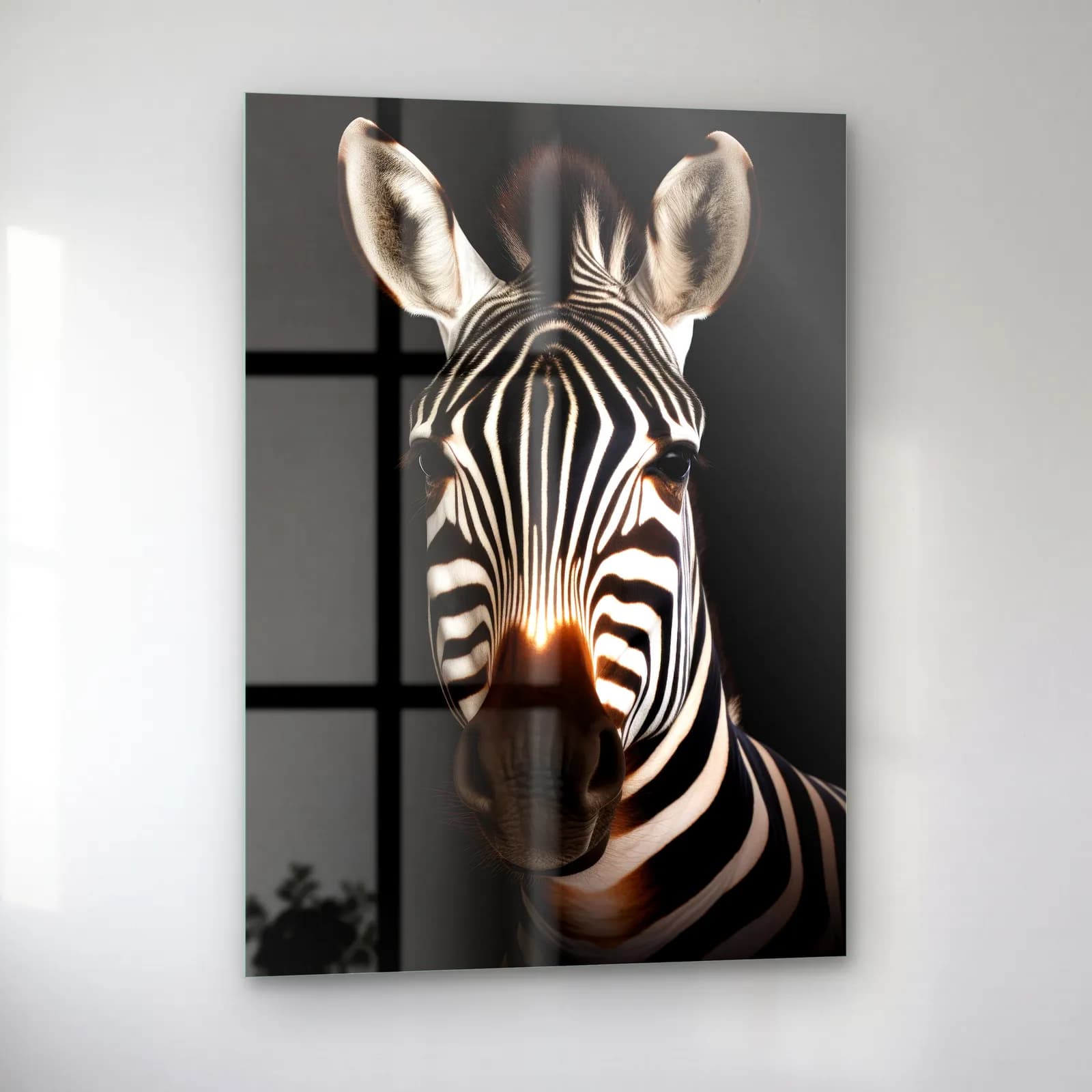 Loş Işıkta Zebra cam tablo — sol açıdan görünüm