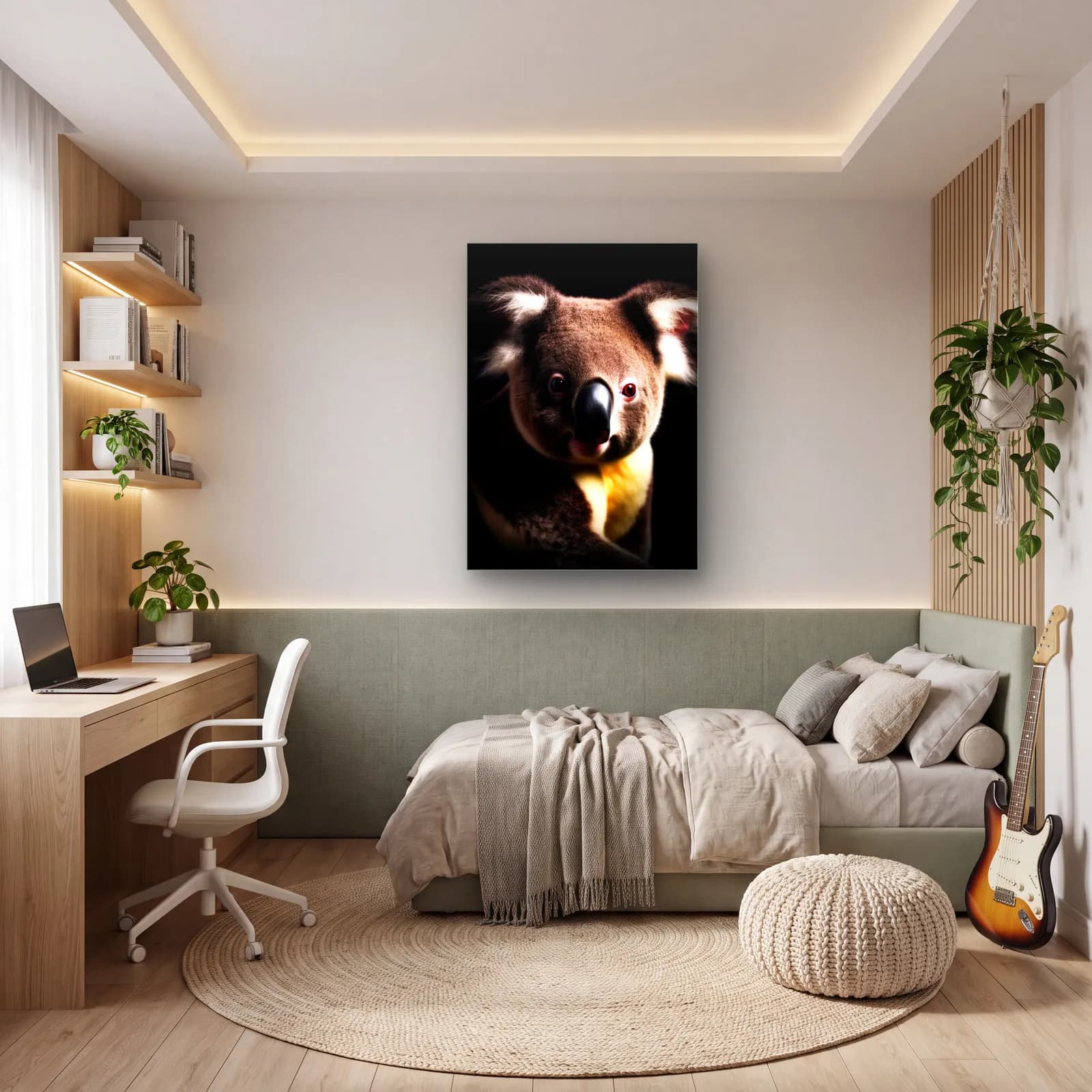 Sevimli Koala Yakın Plan cam tablo — genç odasında