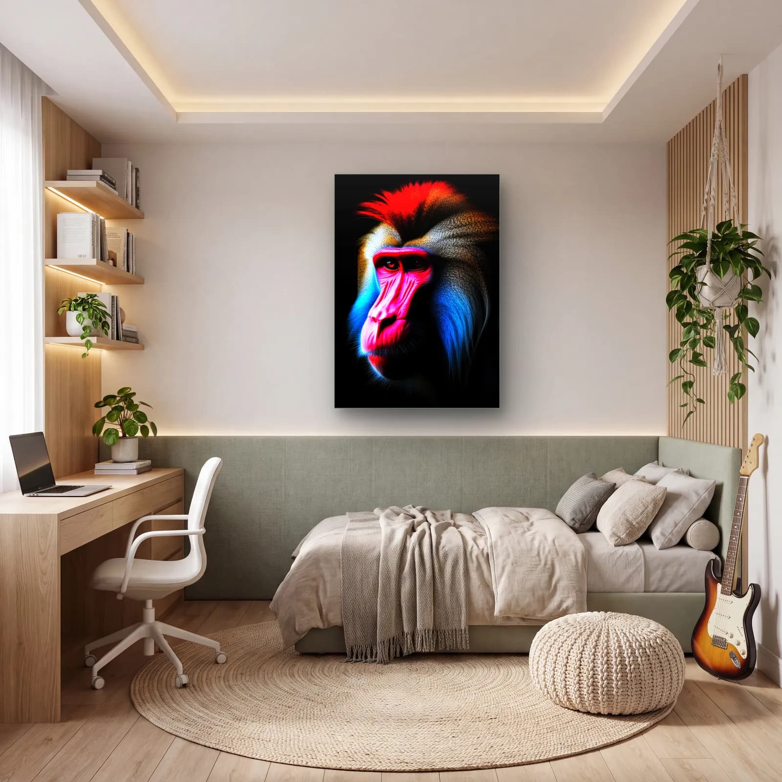 Neon Mandril Profili cam tablo — genç odasında