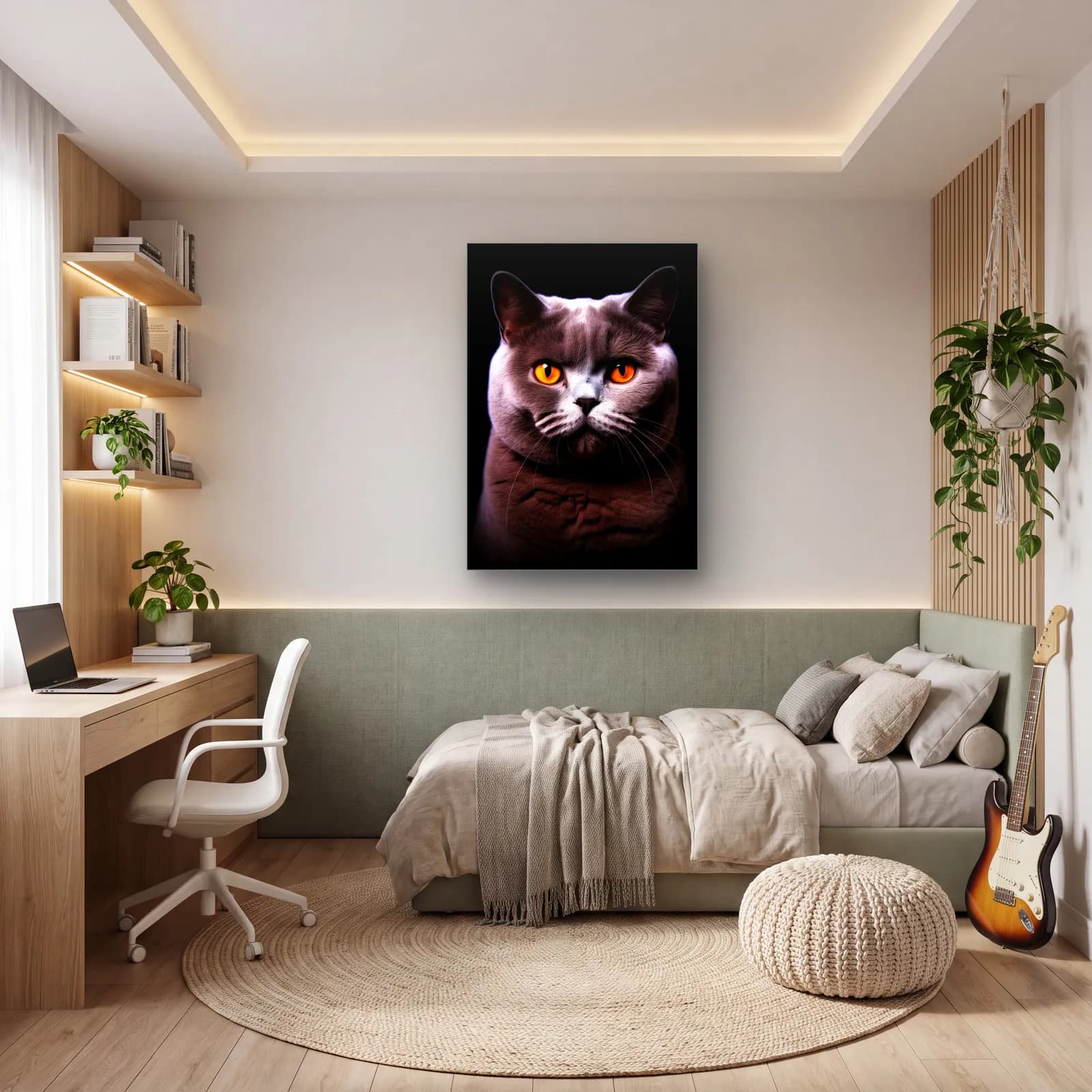 British Shorthair Kedi cam tablo — genç odasında