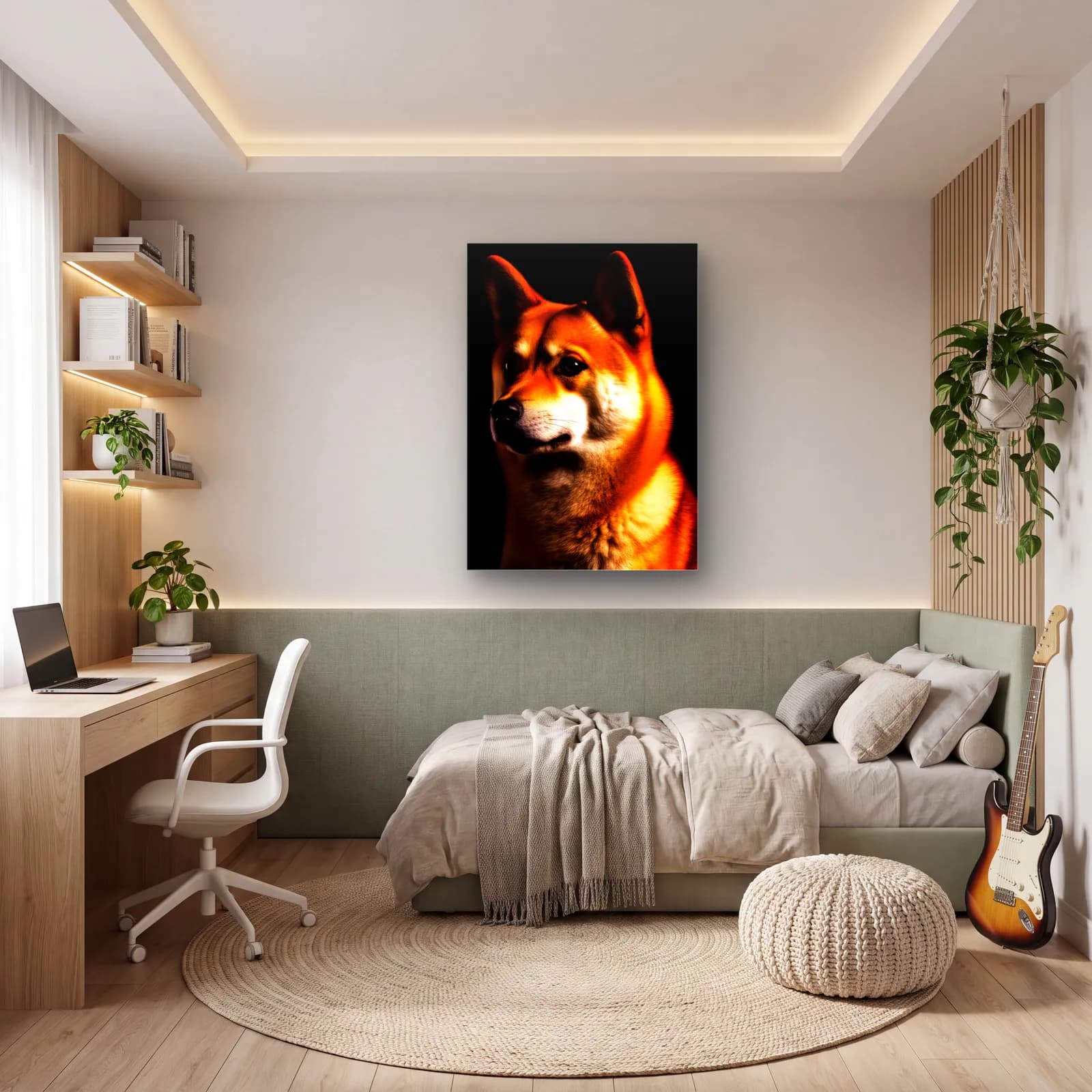 Shiba Inu Portresi cam tablo — genç odasında
