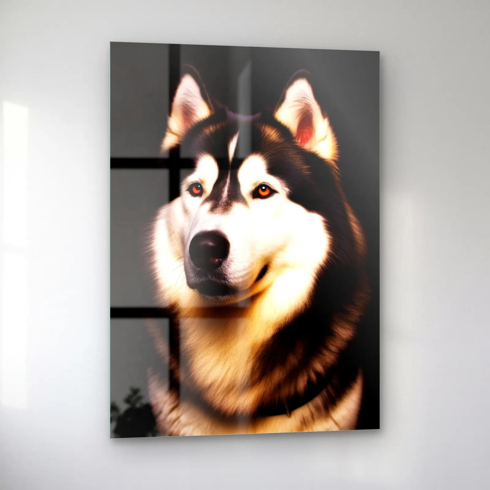 Husky Köpek Portresi cam tablo — sol açıdan görünüm