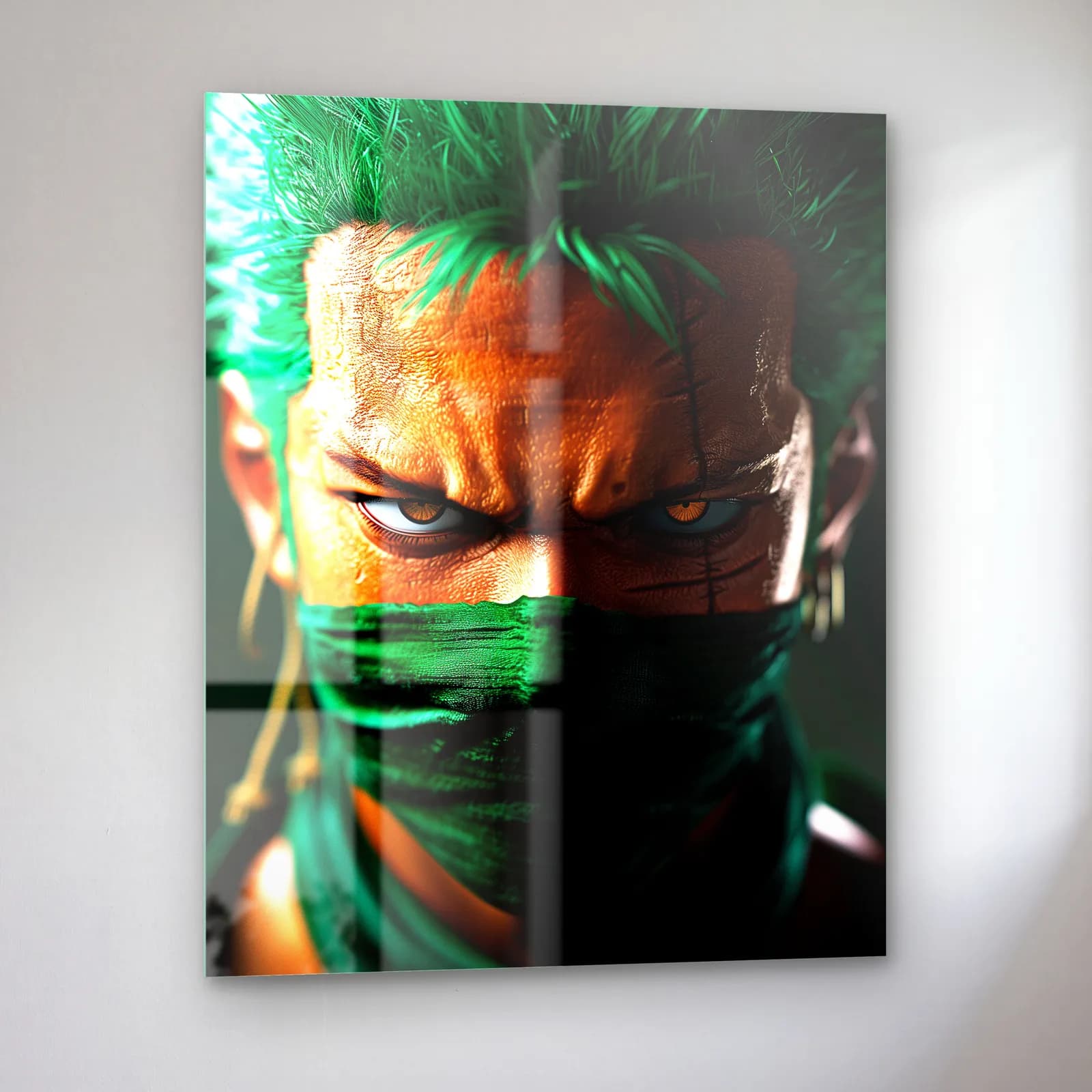 Roronoa Zoro Yakın Plan cam tablo — sol açıdan görünüm