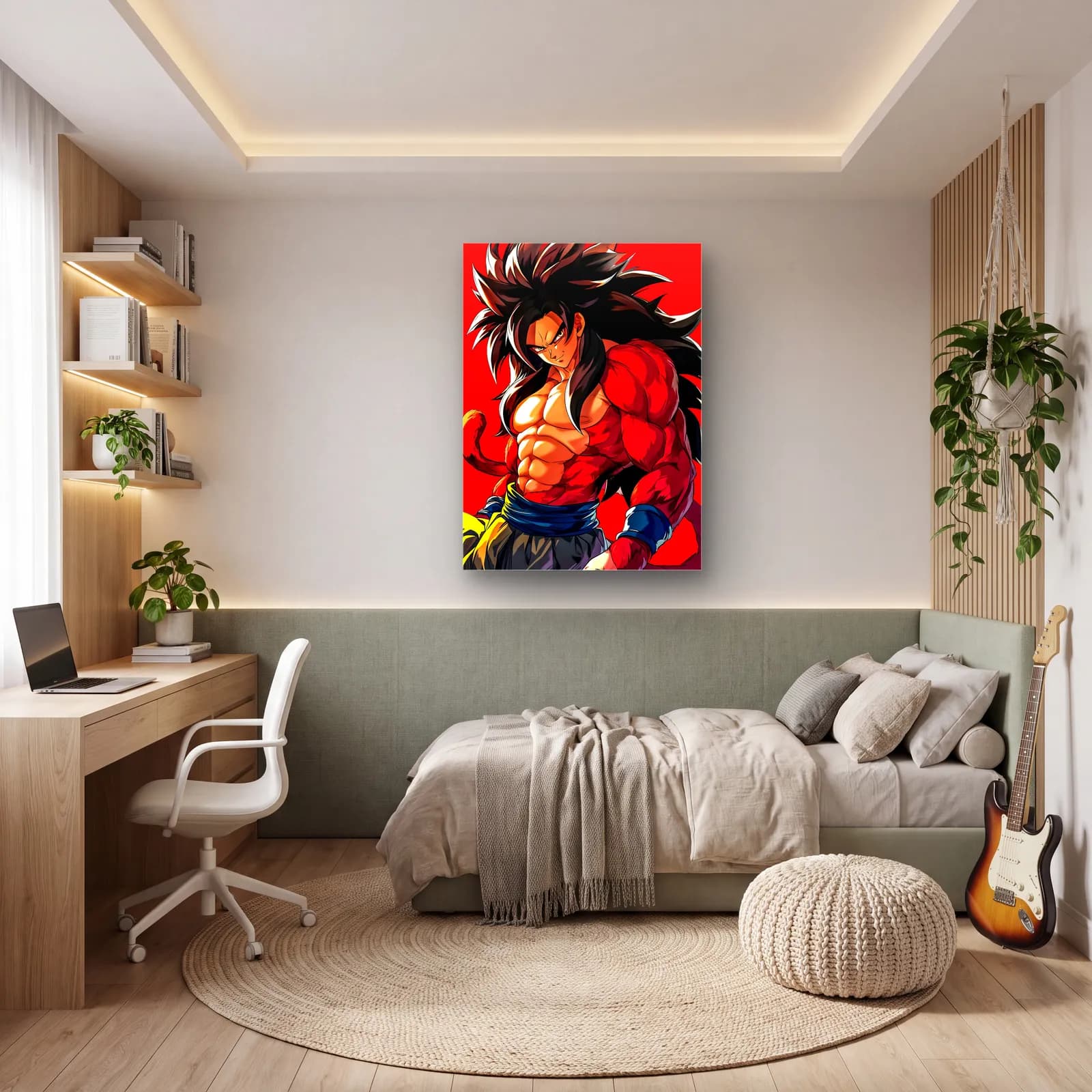 Süper Saiyan 4 Goku cam tablo — genç odasında