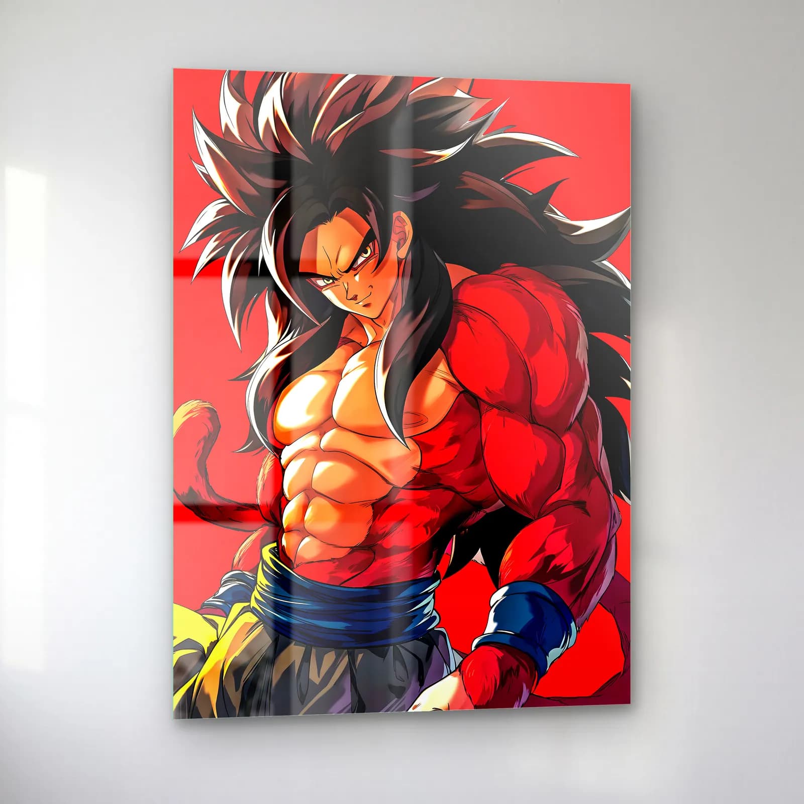 Süper Saiyan 4 Goku cam tablo — sol açıdan görünüm