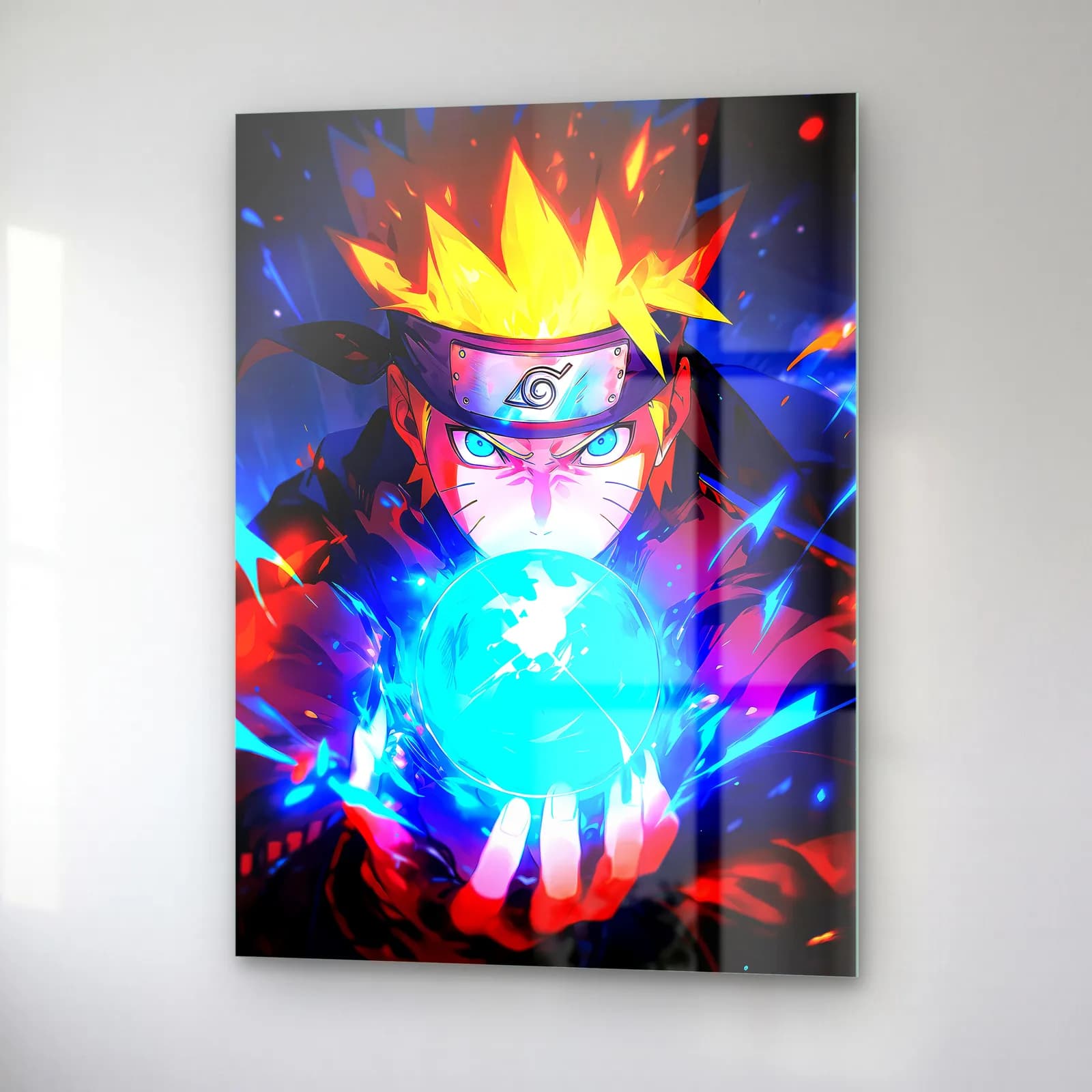 Rasengan Yapan Naruto cam tablo — sağ açıdan görünüm