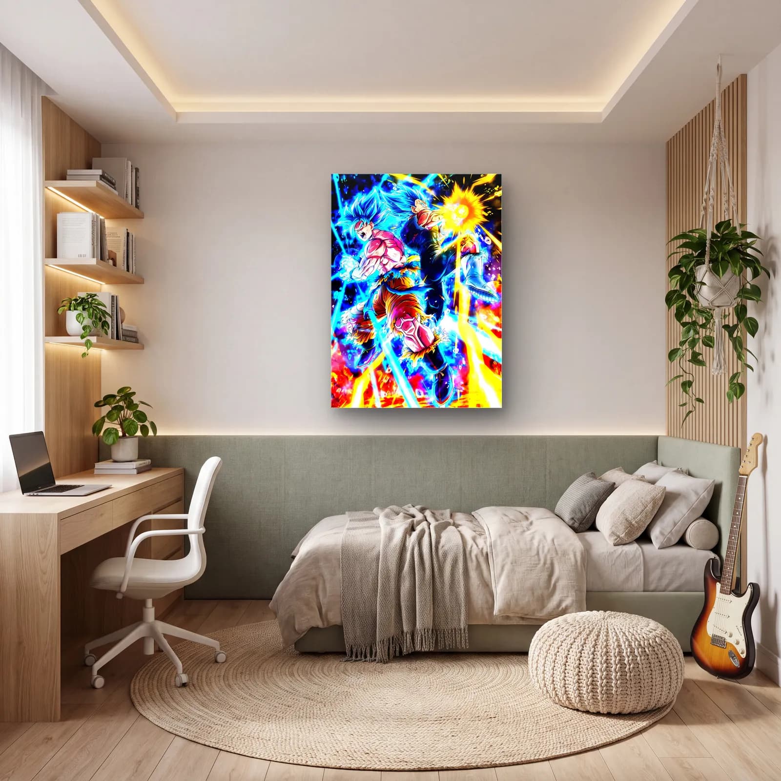 Goku Super Saiyan Blue cam tablo — genç odasında
