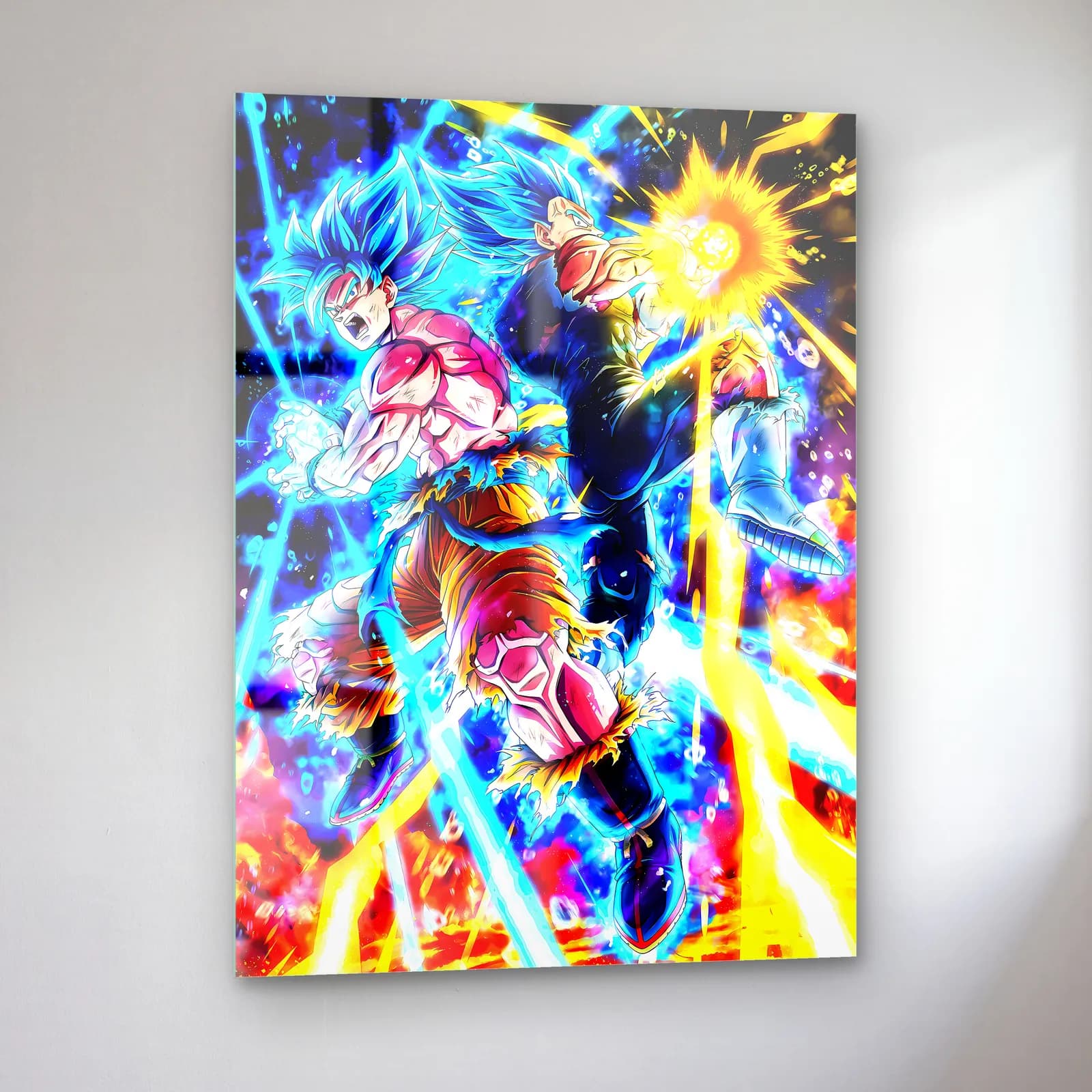 Goku Super Saiyan Blue cam tablo — sol açıdan görünüm