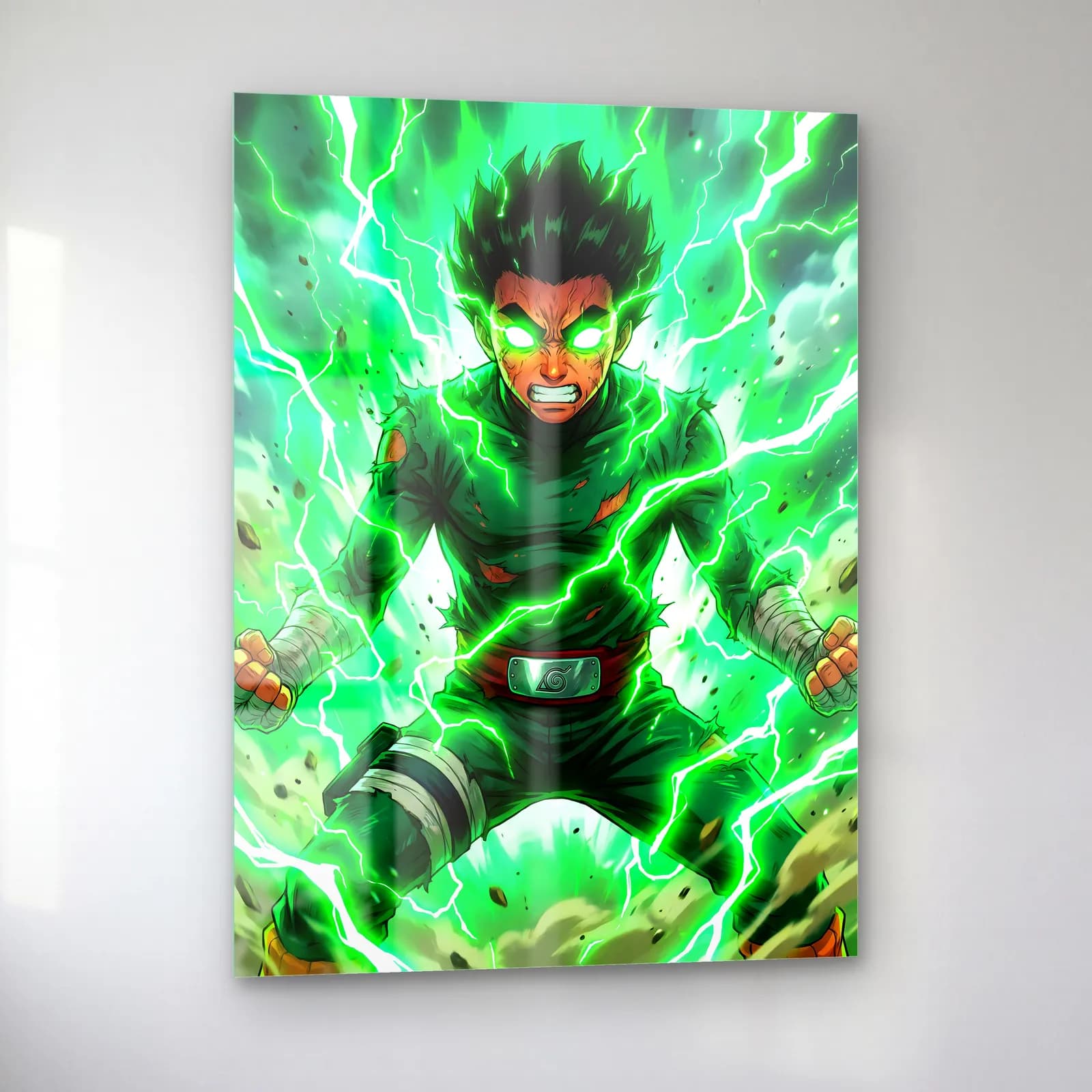 Rock Lee Yeşil Enerji cam tablo — sol açıdan görünüm