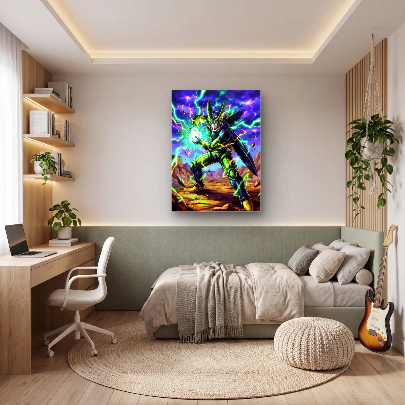 Cell Dragon Ball cam tablo — genç odasında
