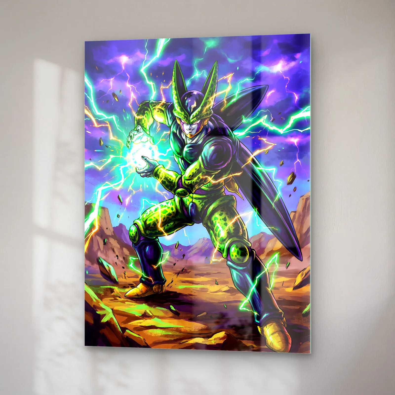 Cell Dragon Ball cam tablo — sağ açıdan görünüm