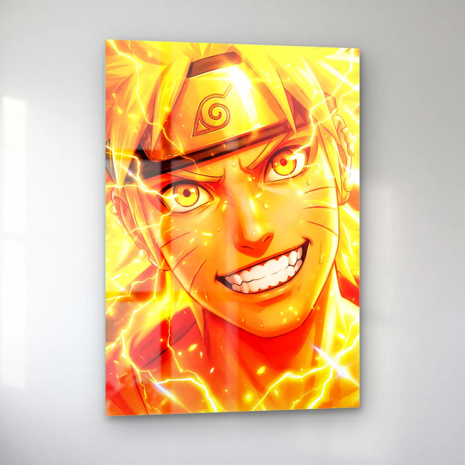 Naruto Uzumaki Portresi cam tablo — sol açıdan görünüm