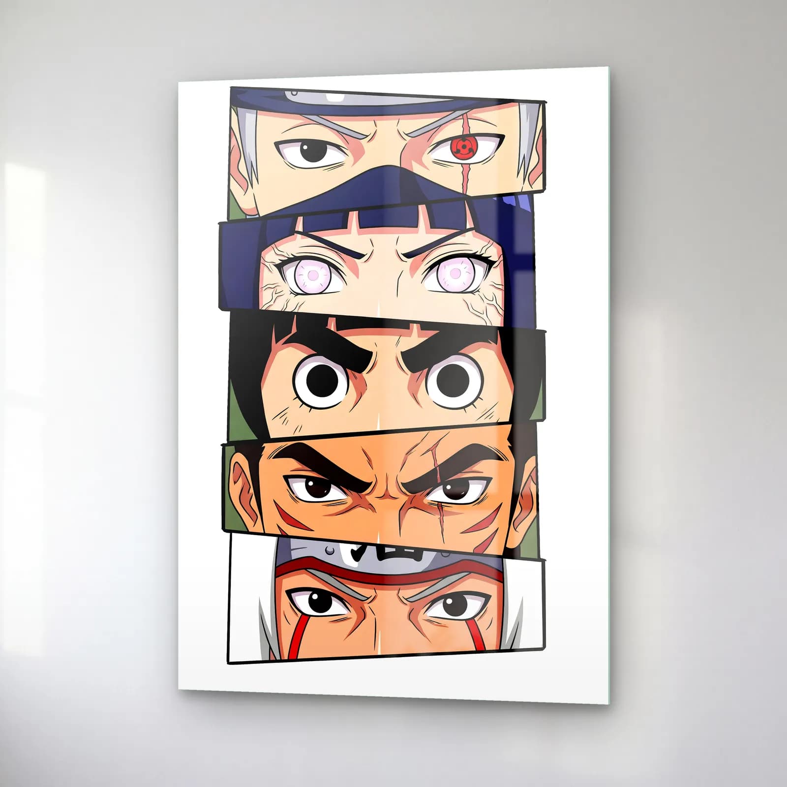 Naruto Gözleri Kakashi Seti cam tablo — sağ açıdan görünüm