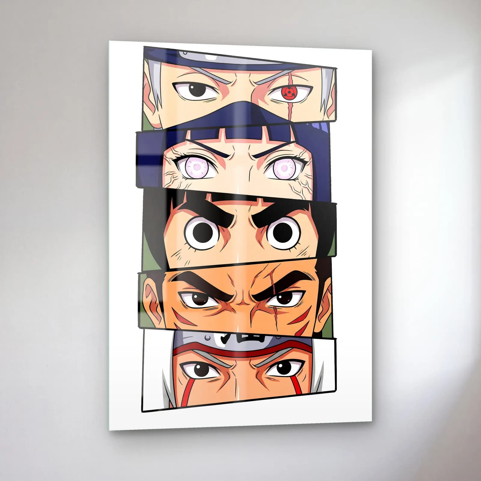 Naruto Gözleri Kakashi Seti cam tablo — sol açıdan görünüm