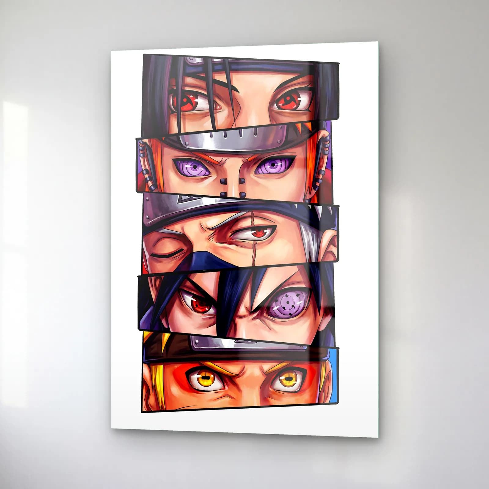 Uchiha Gözleri Sharingan cam tablo — sağ açıdan görünüm