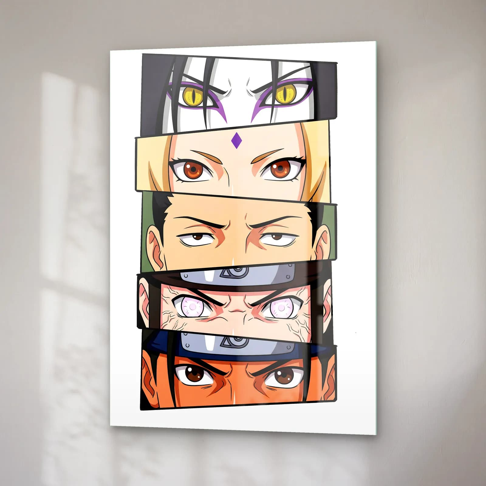 Orochimaru ve Tsunade Gözleri cam tablo — sağ açıdan görünüm