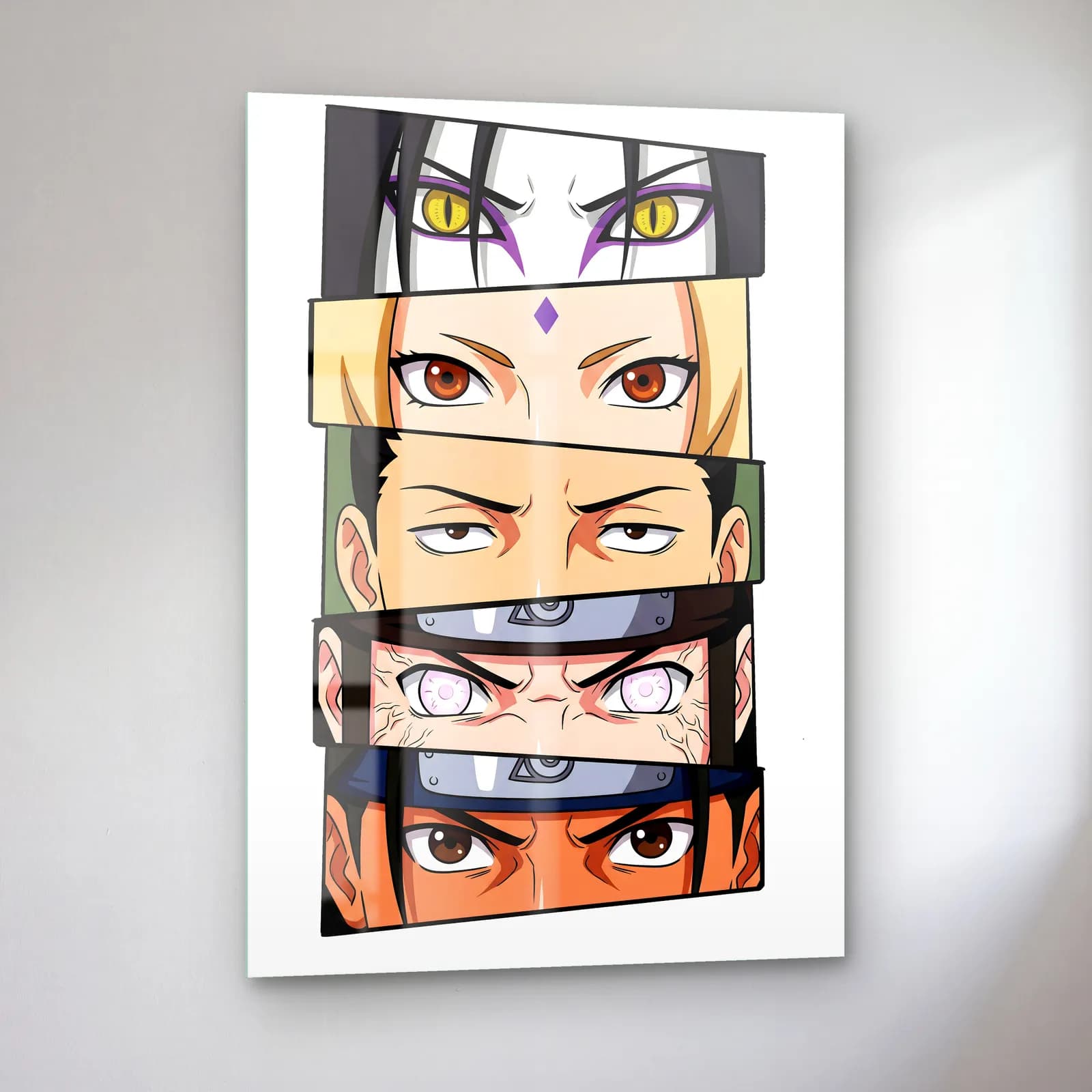 Orochimaru ve Tsunade Gözleri cam tablo — sol açıdan görünüm