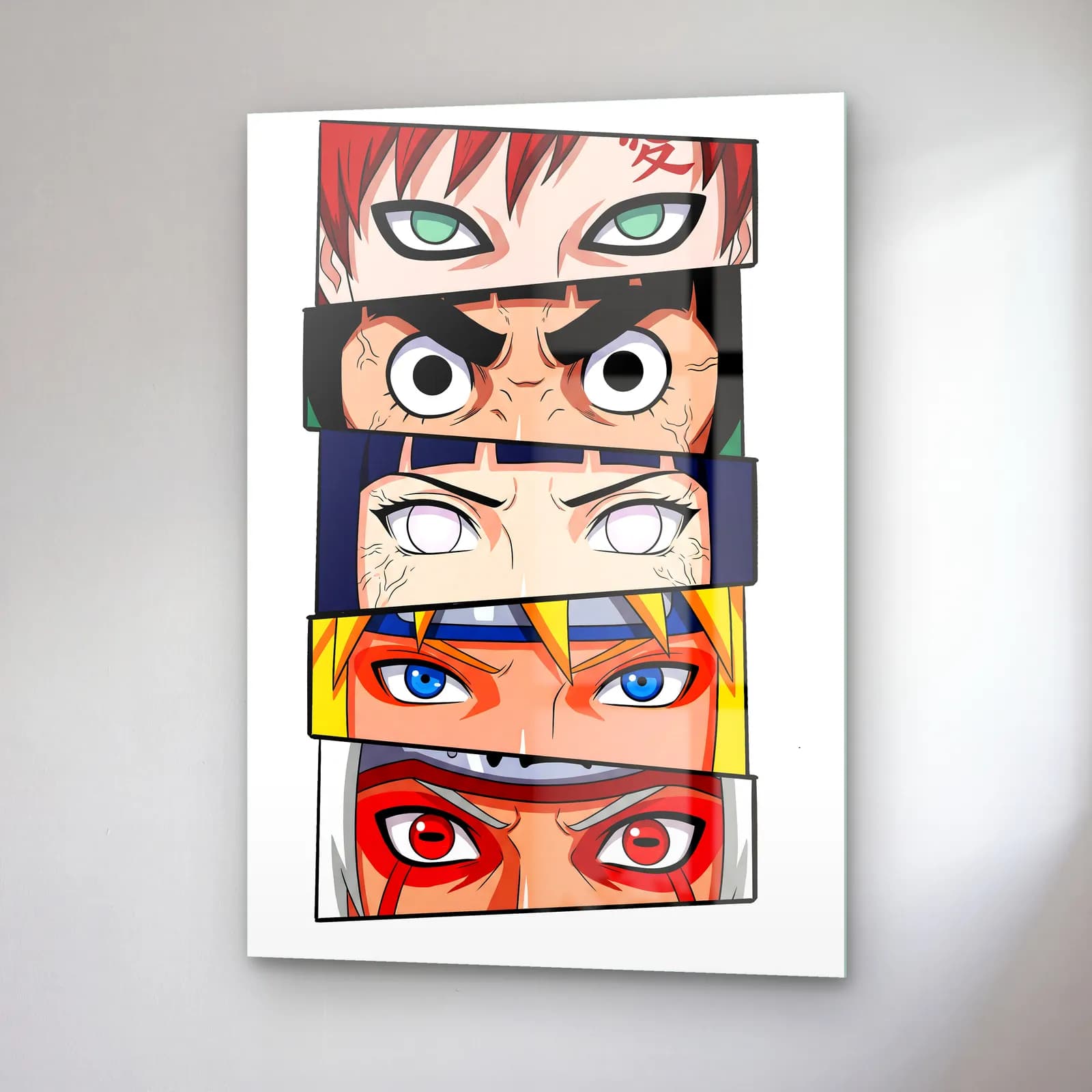 Gaara ve Naruto Gözleri cam tablo — sağ açıdan görünüm