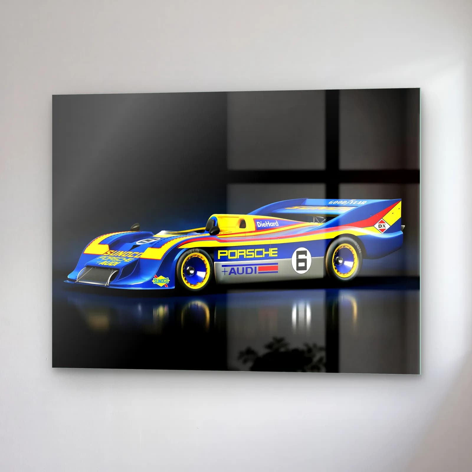 Porsche 917/30 Yarış Otomobili cam tablo — sağ açıdan görünüm