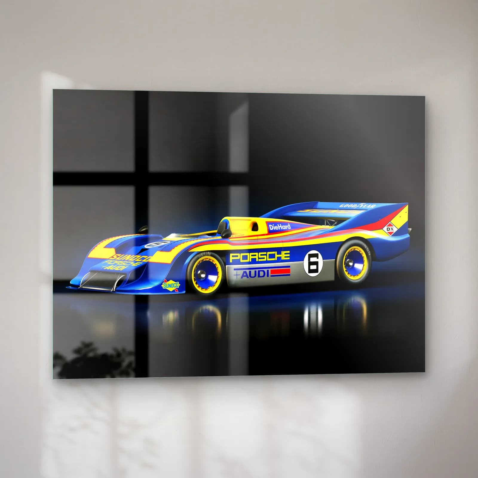 Porsche 917/30 Yarış Otomobili cam tablo — sol açıdan görünüm