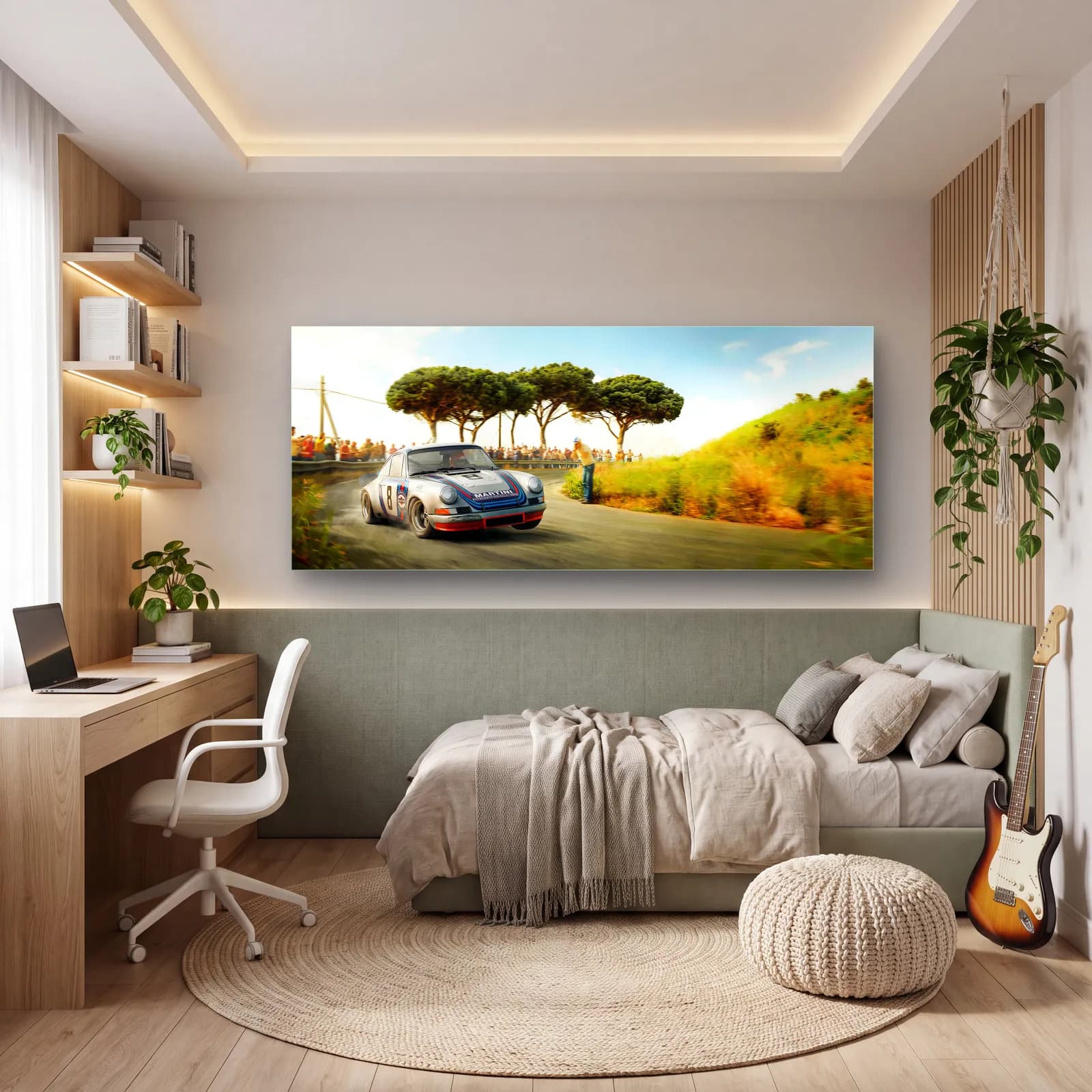 İtalyan Yolunda Porsche 911 Carrera RS cam tablo — genç odasında