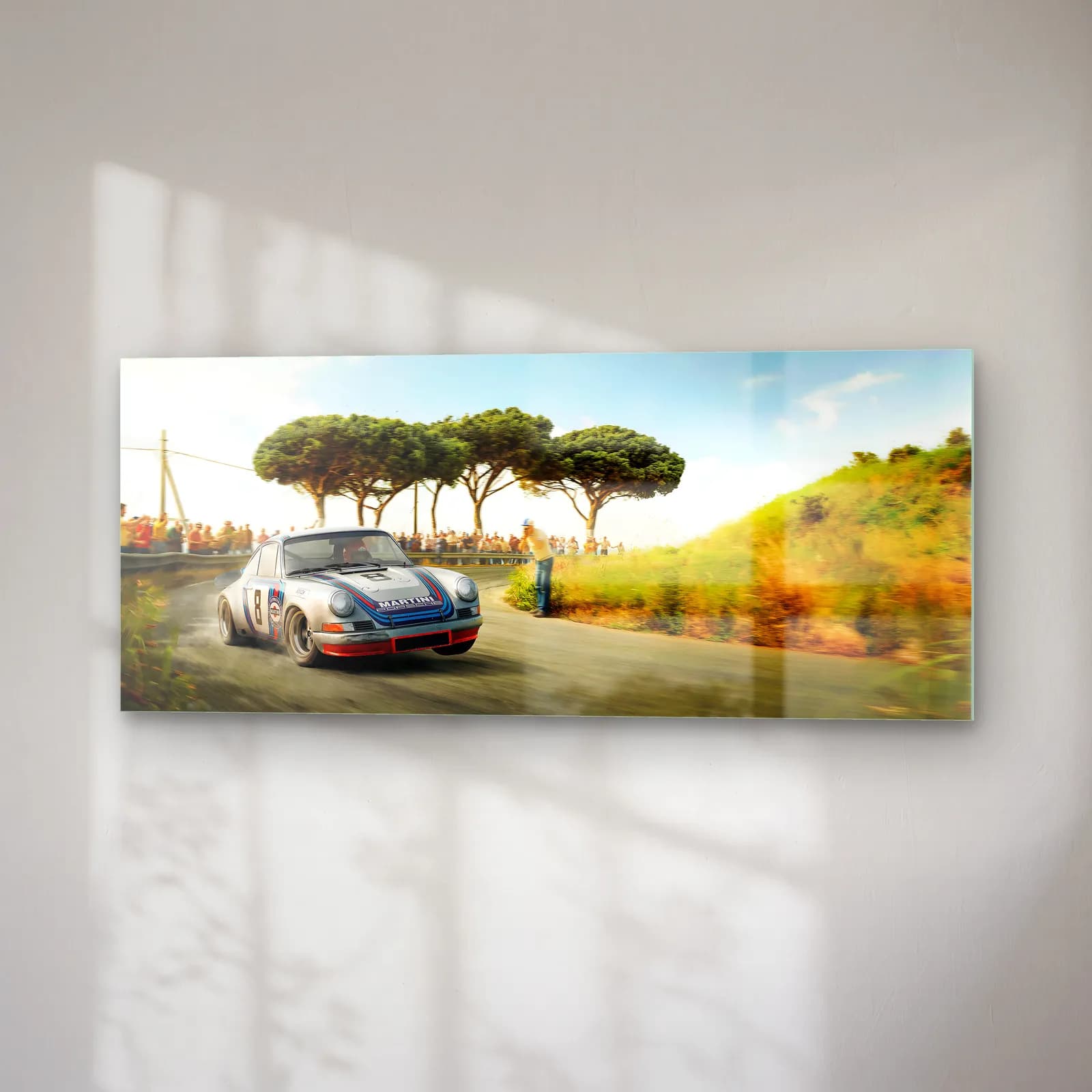 İtalyan Yolunda Porsche 911 Carrera RS cam tablo — sağ açıdan görünüm