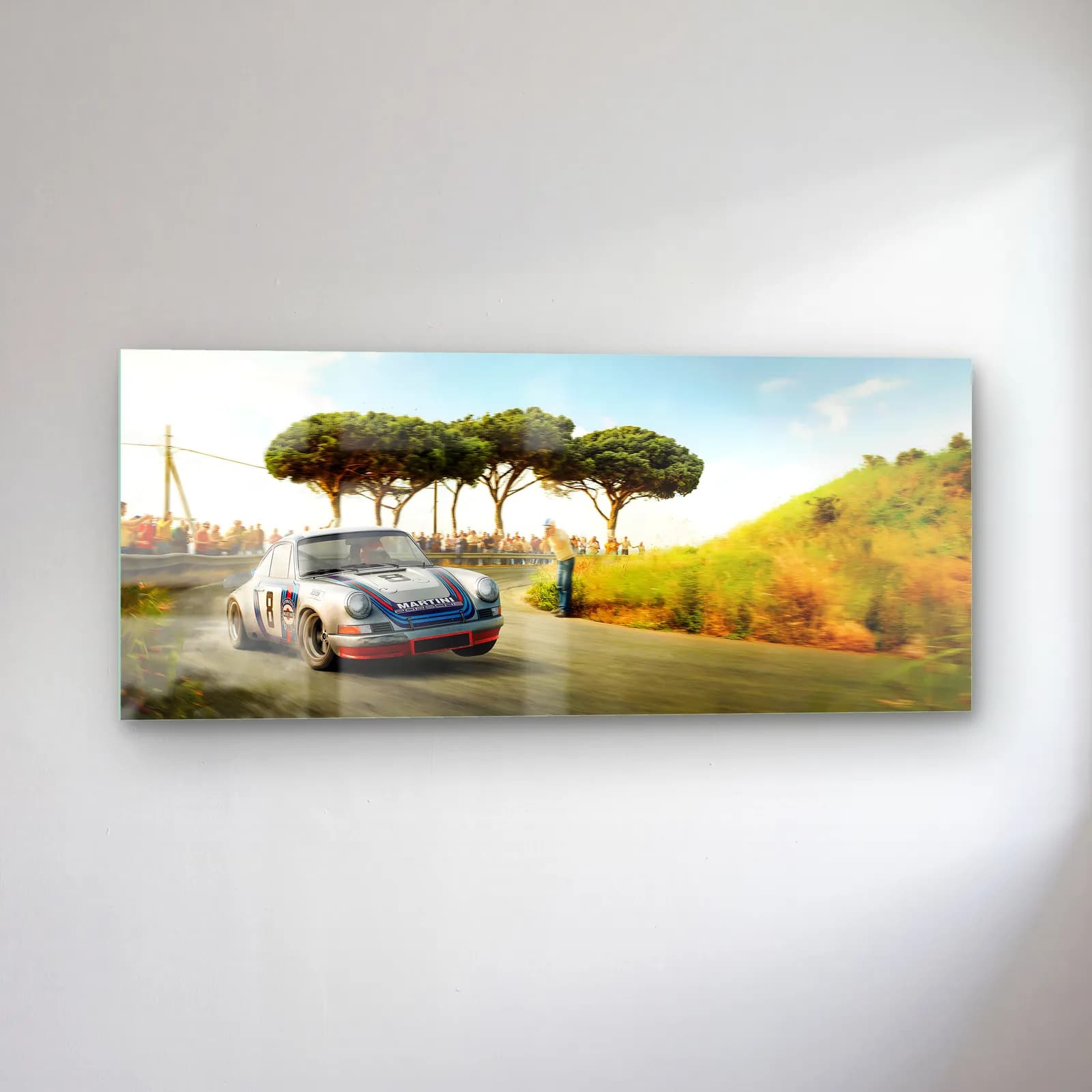 İtalyan Yolunda Porsche 911 Carrera RS cam tablo — sol açıdan görünüm