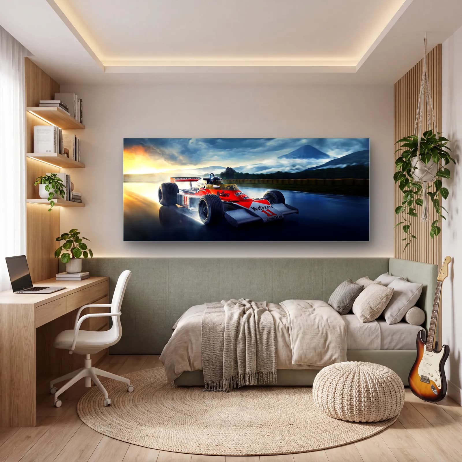 Fuji Önünde McLaren M23 cam tablo — genç odasında