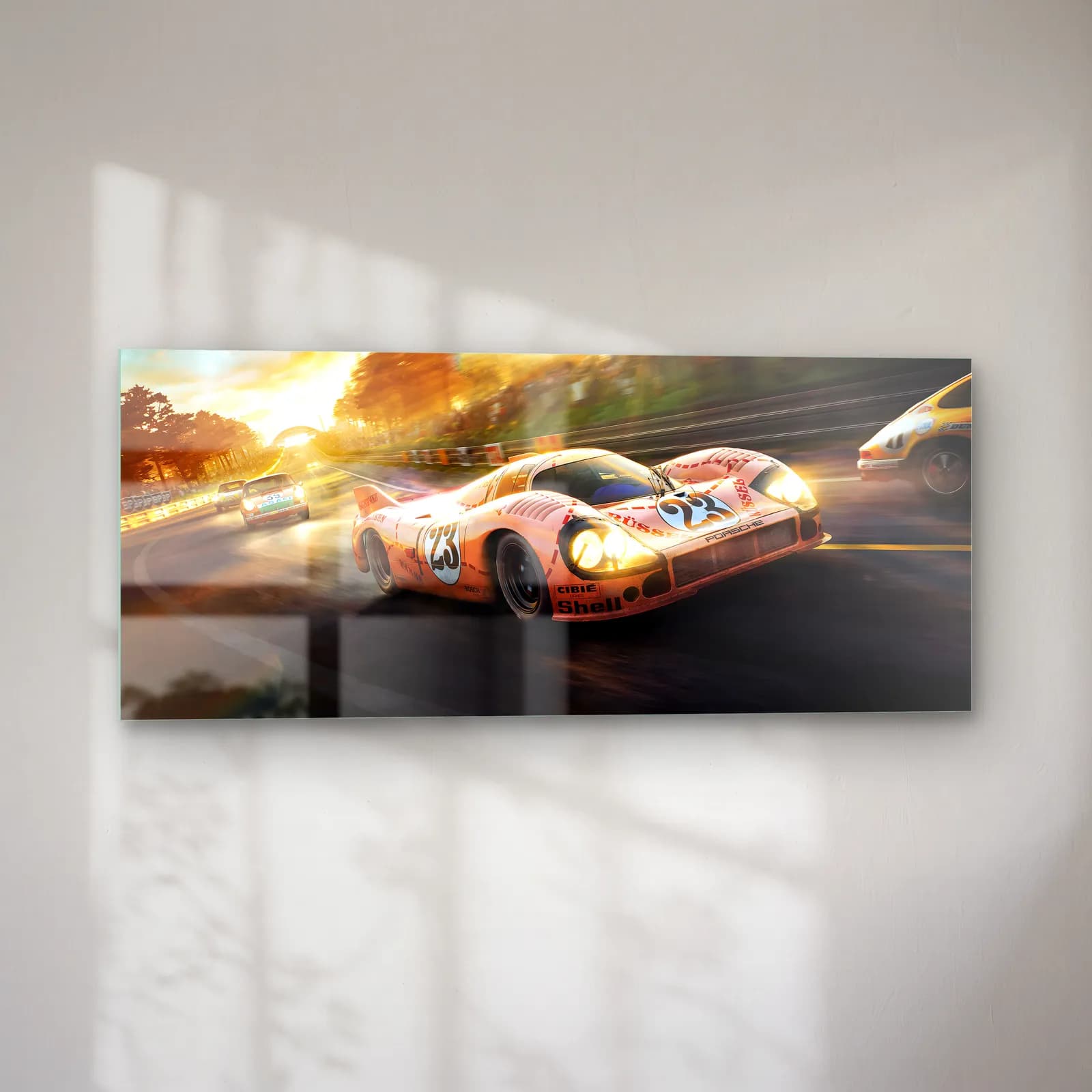 Pembe Domuz Porsche 917/20 cam tablo — sol açıdan görünüm