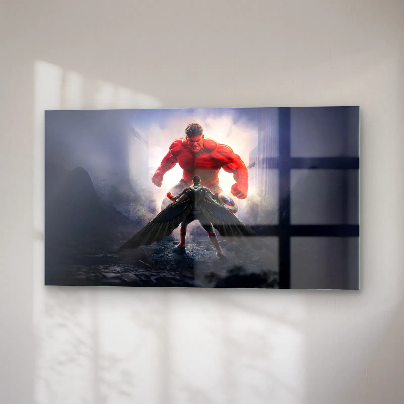 Red Hulk Sisli Dağlarda cam tablo — sağ açıdan görünüm