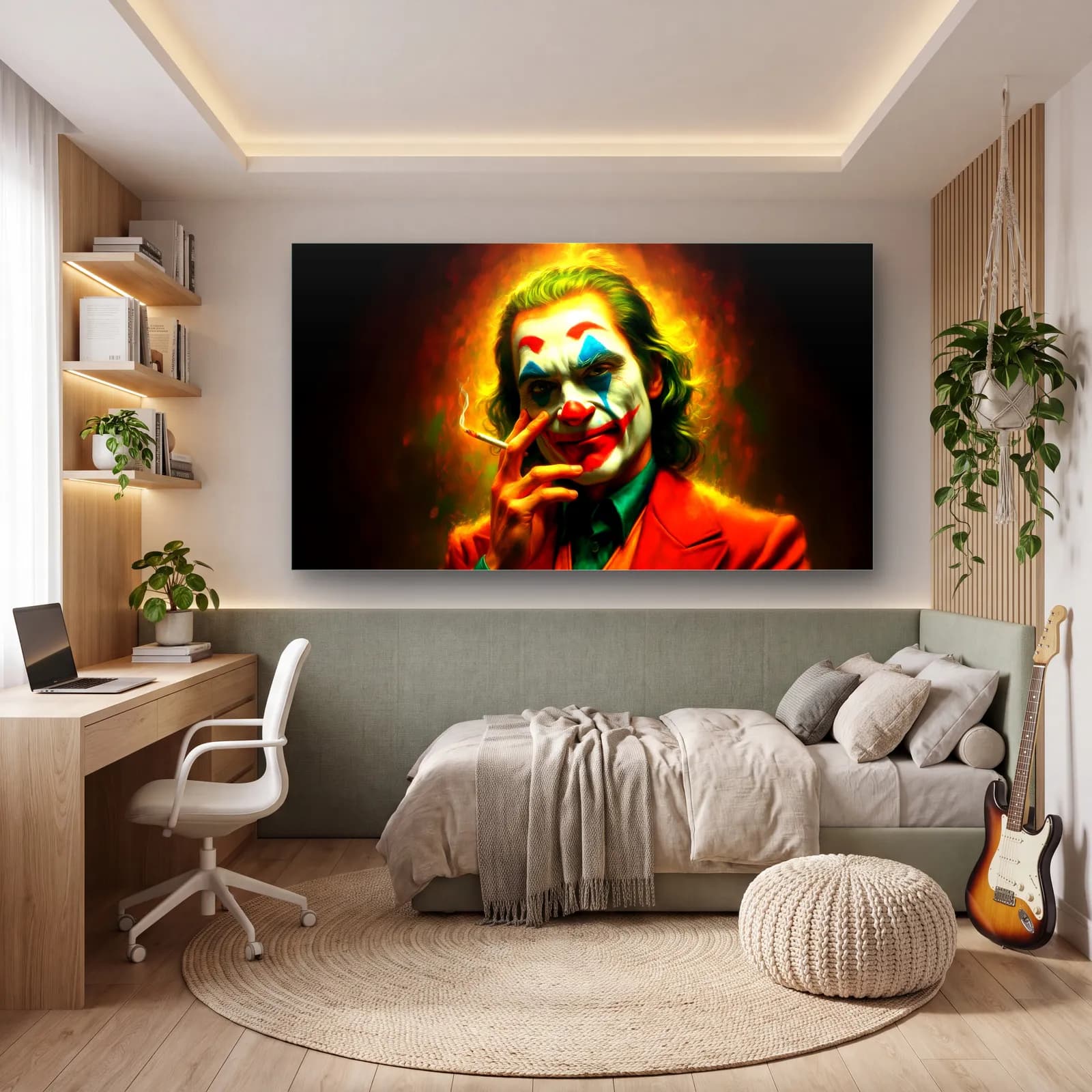 Joker Sigara Molası cam tablo — genç odasında