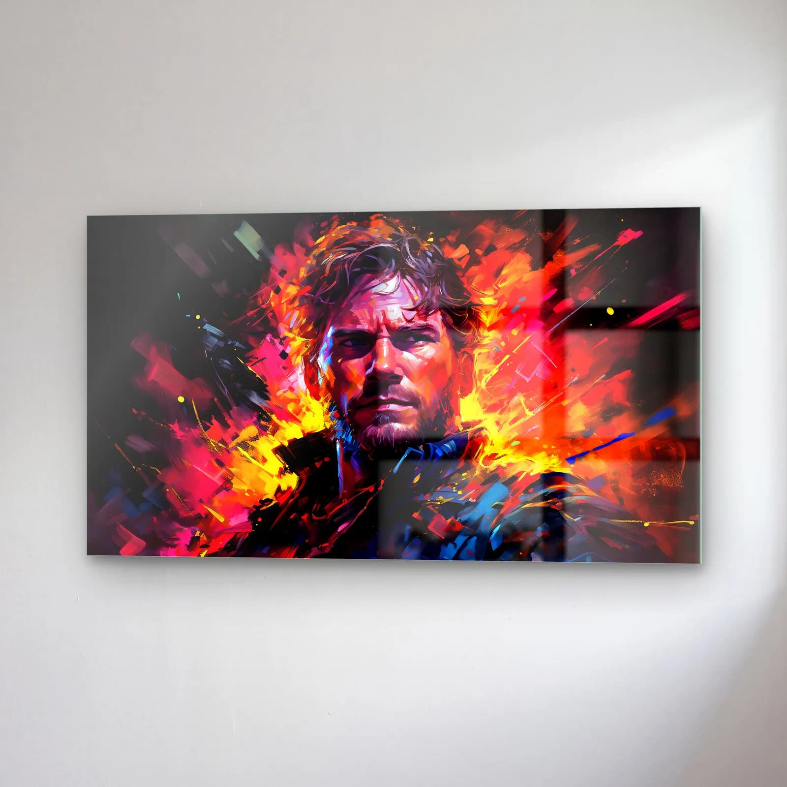 Star-Lord Renkli Portre cam tablo — sağ açıdan görünüm