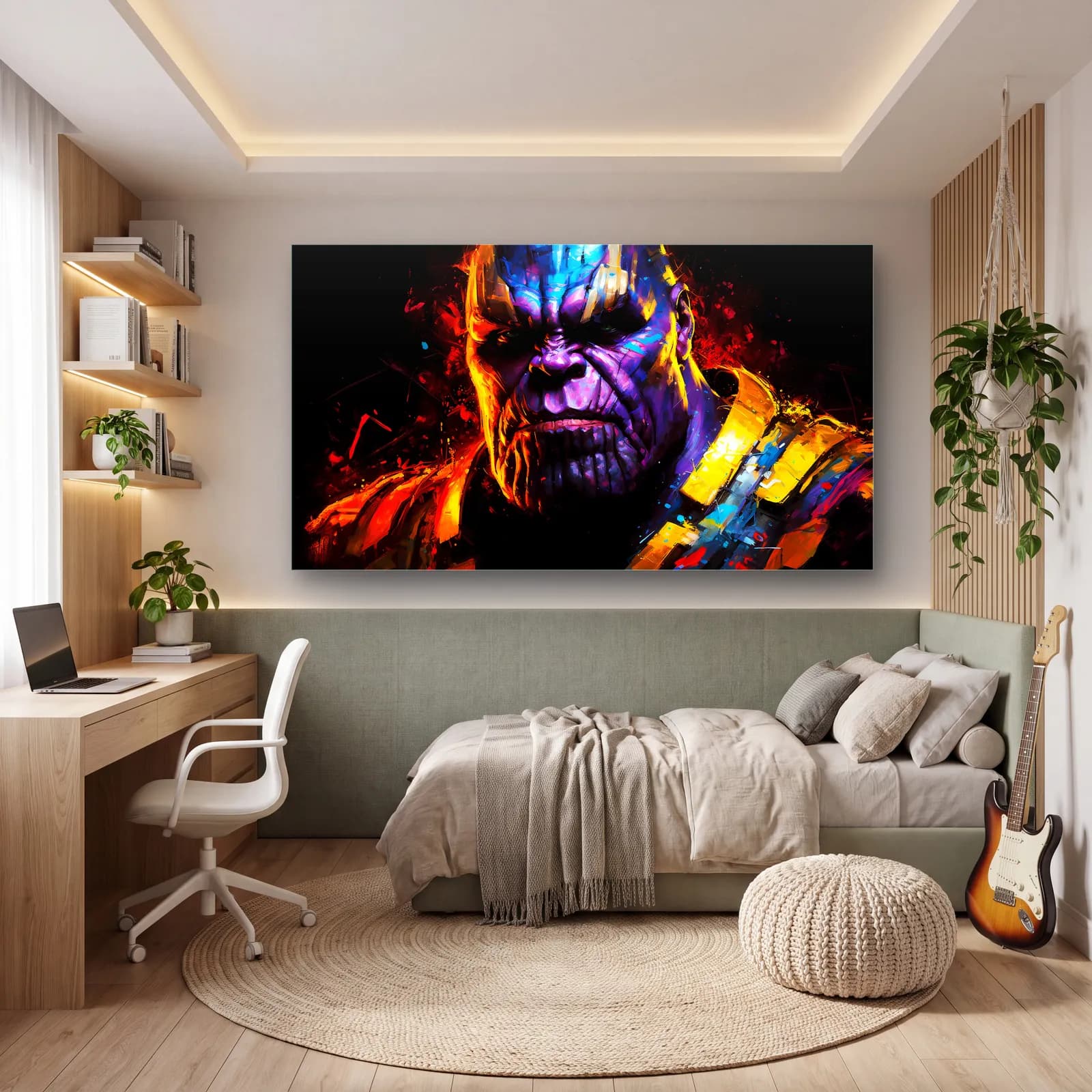 Thanos Renkli Portre cam tablo — genç odasında