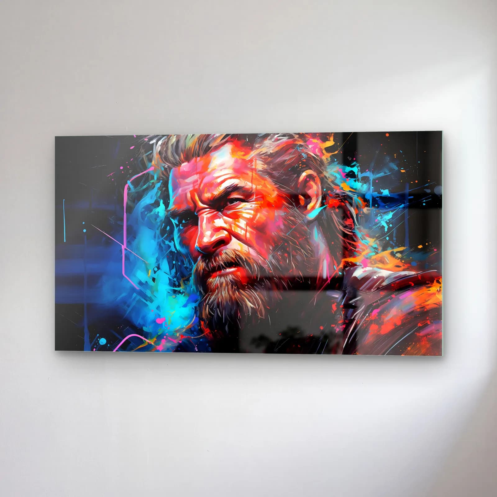 Thor Renkli Portre cam tablo — sağ açıdan görünüm