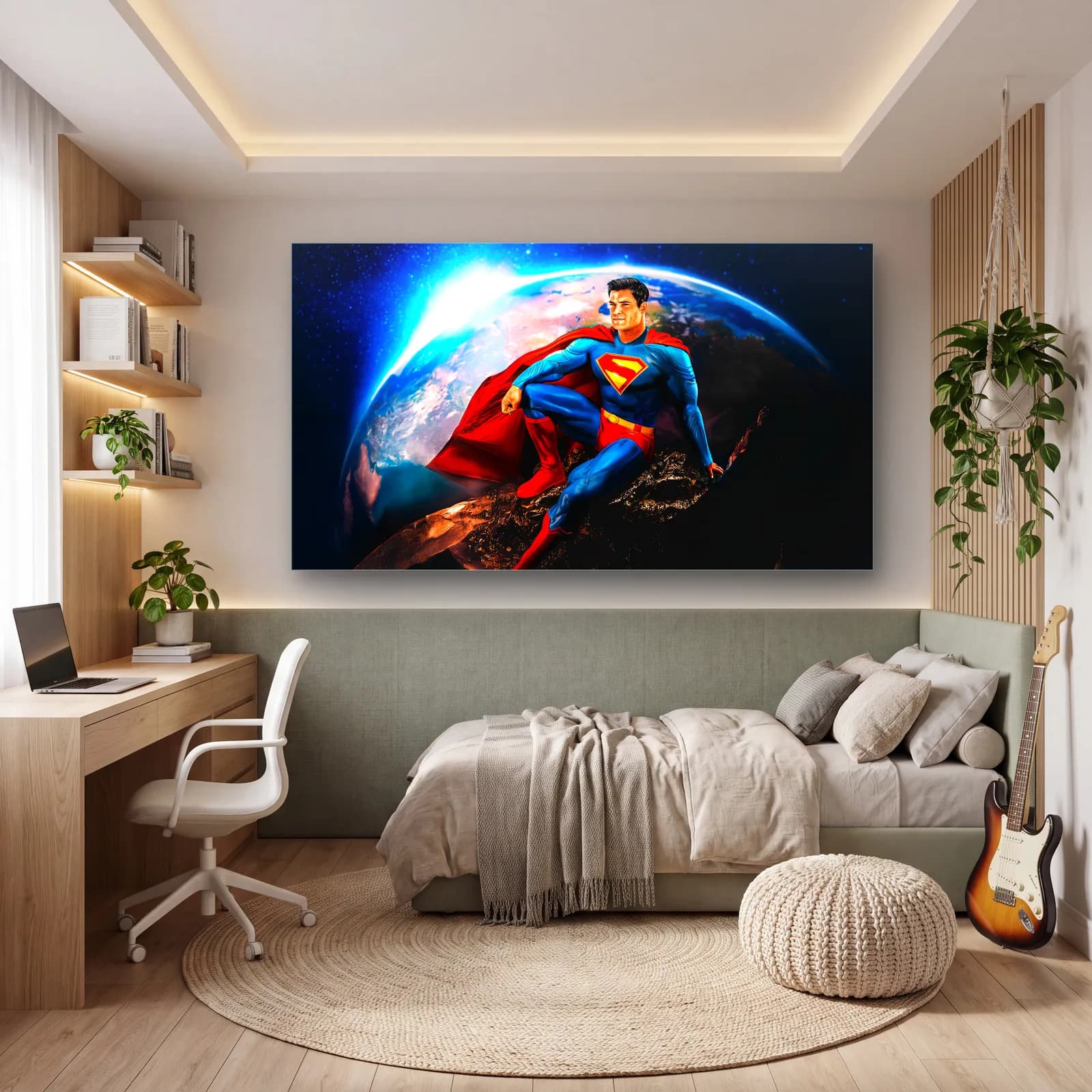 Superman Dünya Üzerinde cam tablo — genç odasında