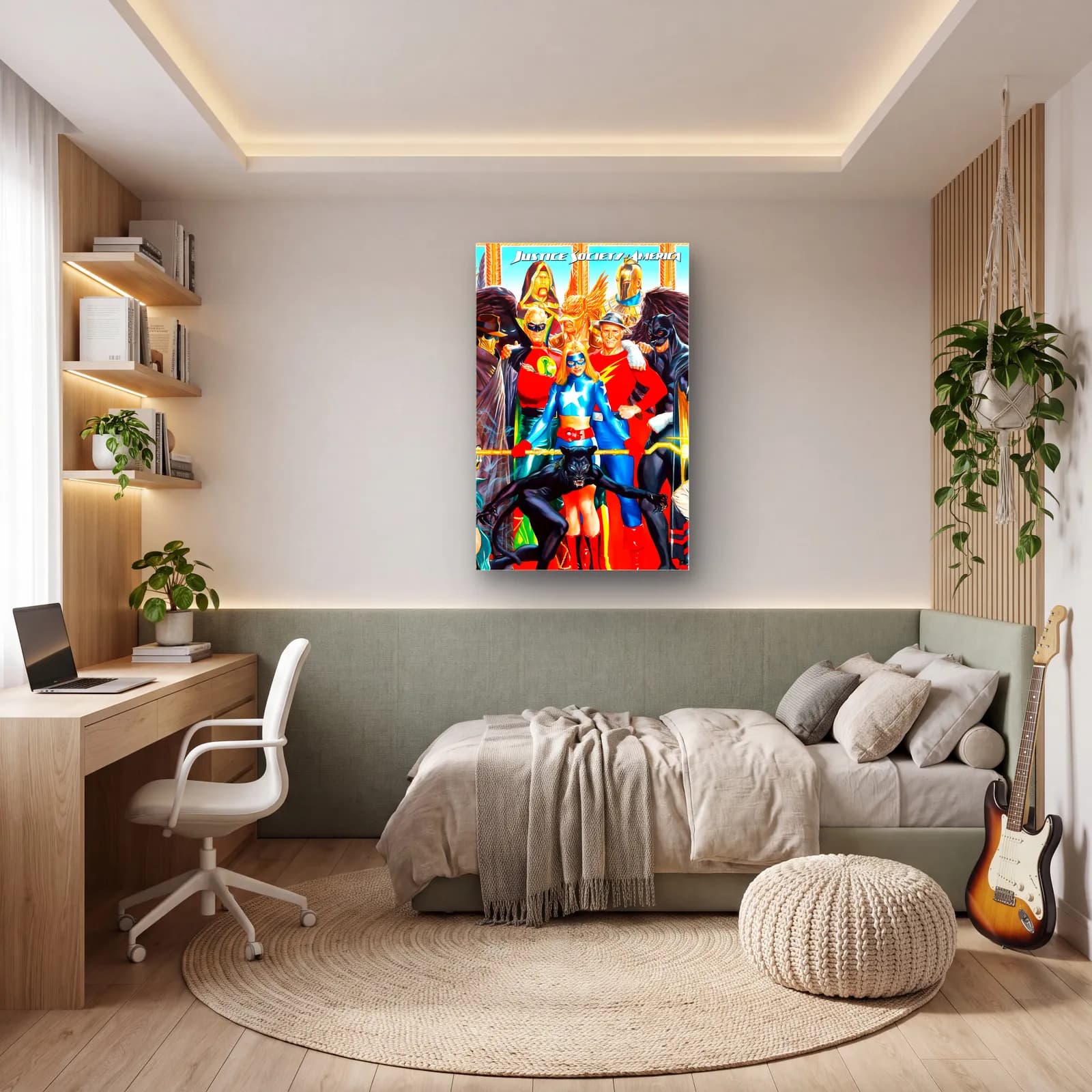 Justice Society Of America cam tablo — genç odasında