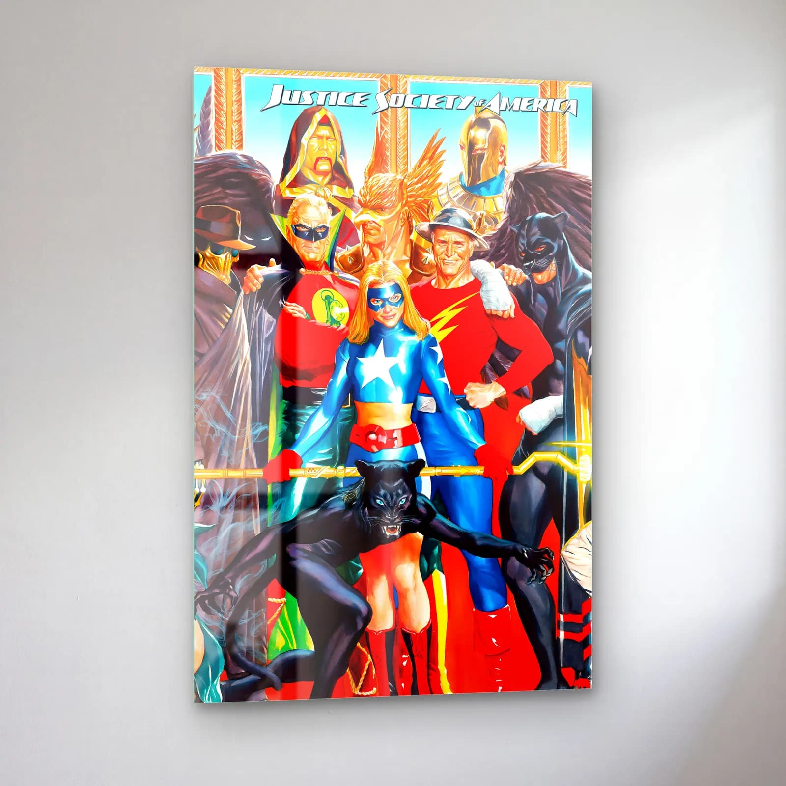 Justice Society Of America cam tablo — sol açıdan görünüm