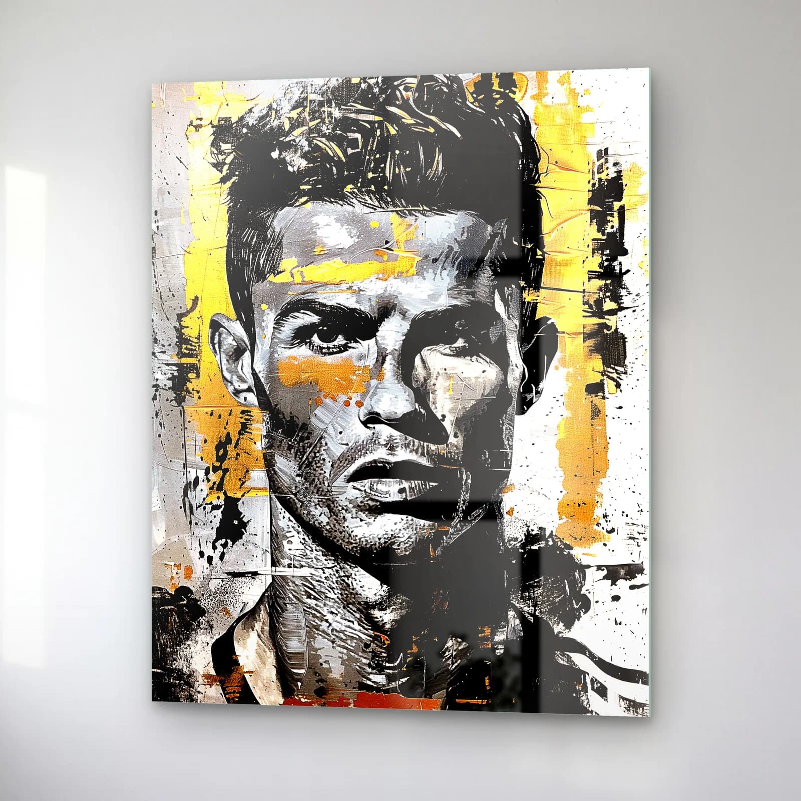 Cristiano Ronaldo Grafiti Portre cam tablo — sağ açıdan görünüm