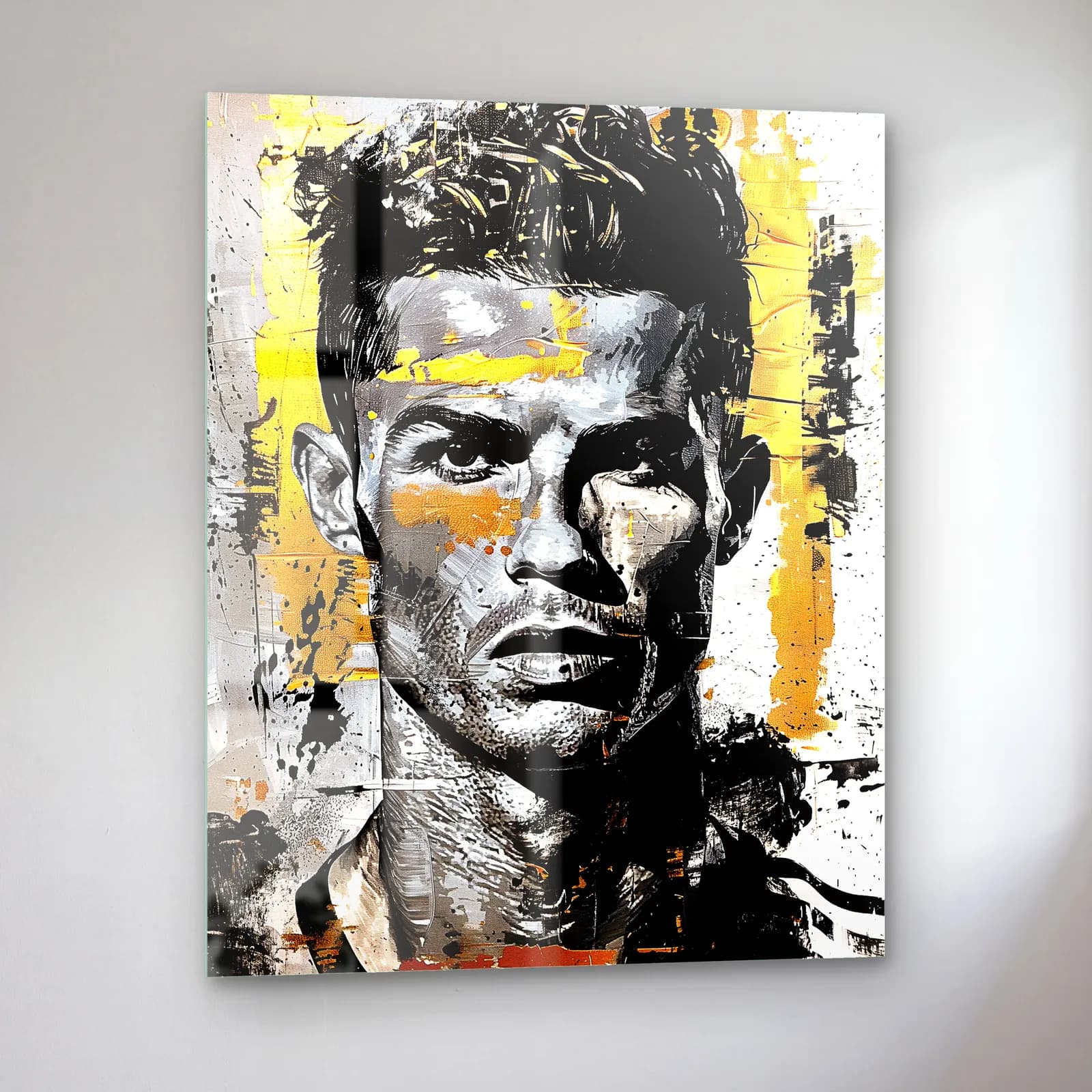 Cristiano Ronaldo Grafiti Portre cam tablo — sol açıdan görünüm