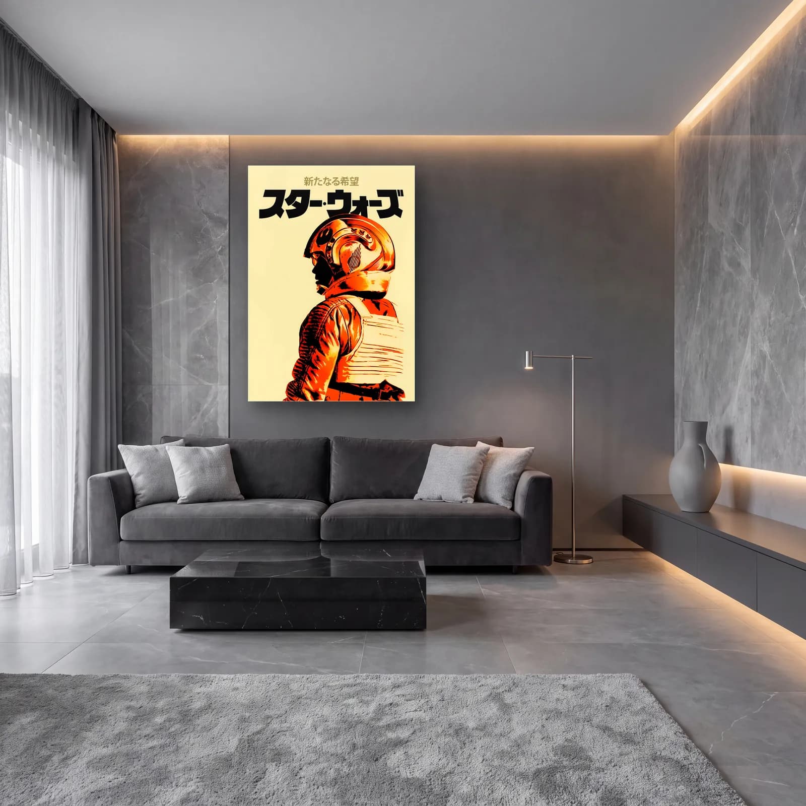 Star Wars Japon Poster Luke cam tablo — lüks salon duvarında