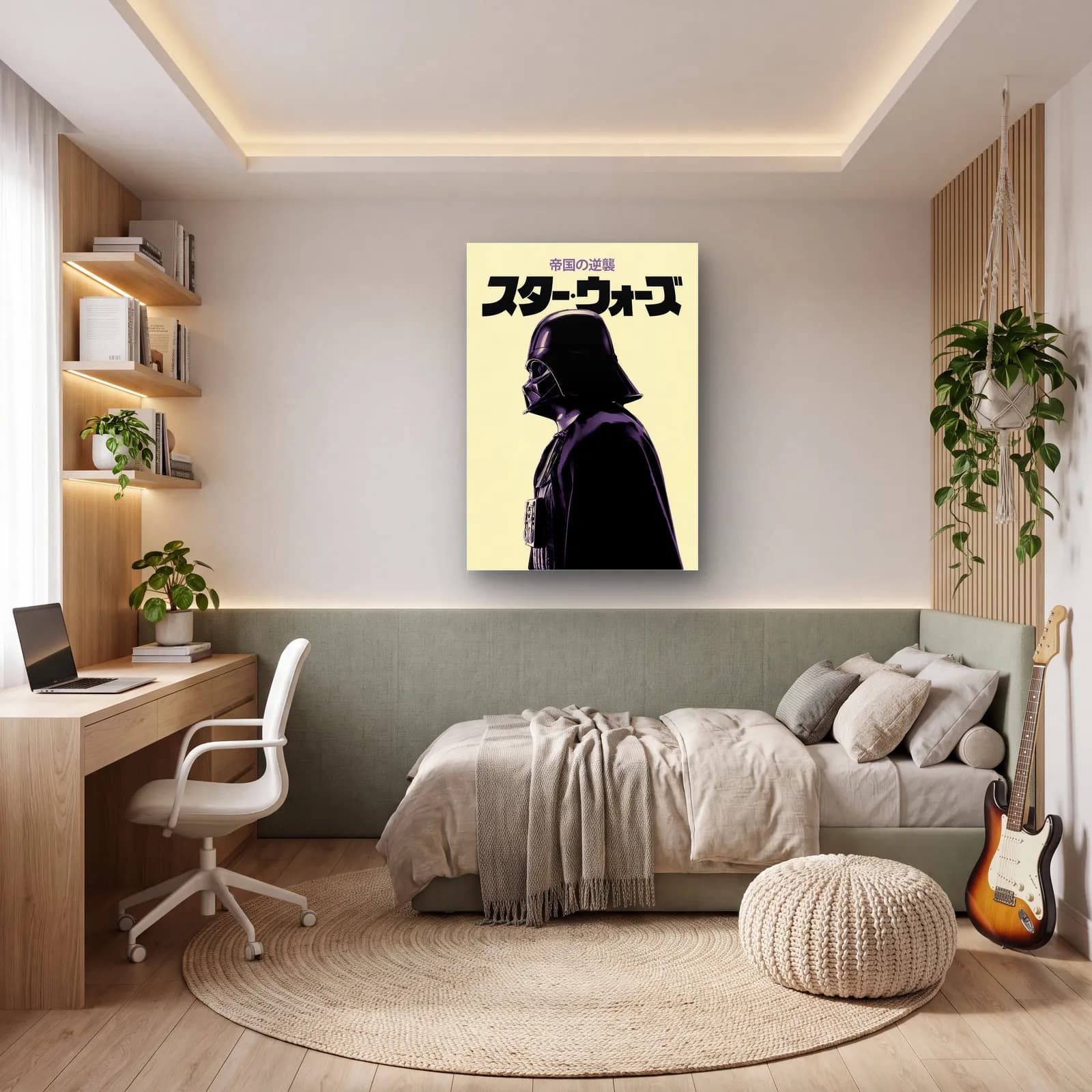 Star Wars Japon Poster Vader cam tablo — genç odasında